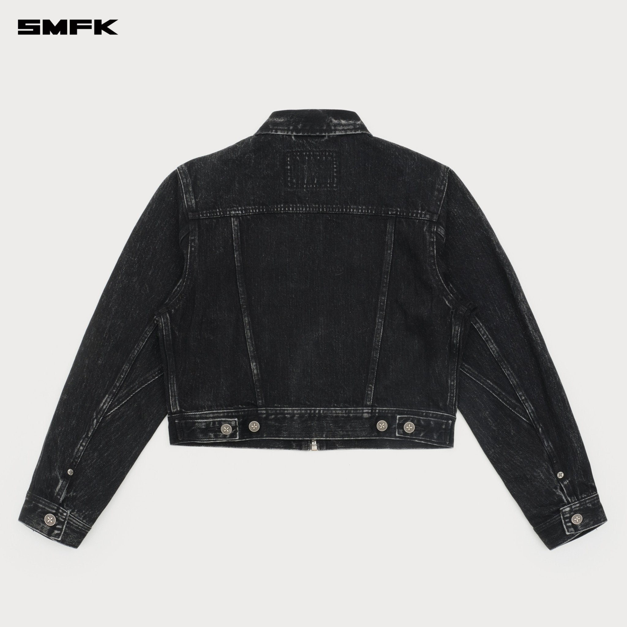 SMFK Compass Cross Classic Rider Denim Jacket In Black | MADAX