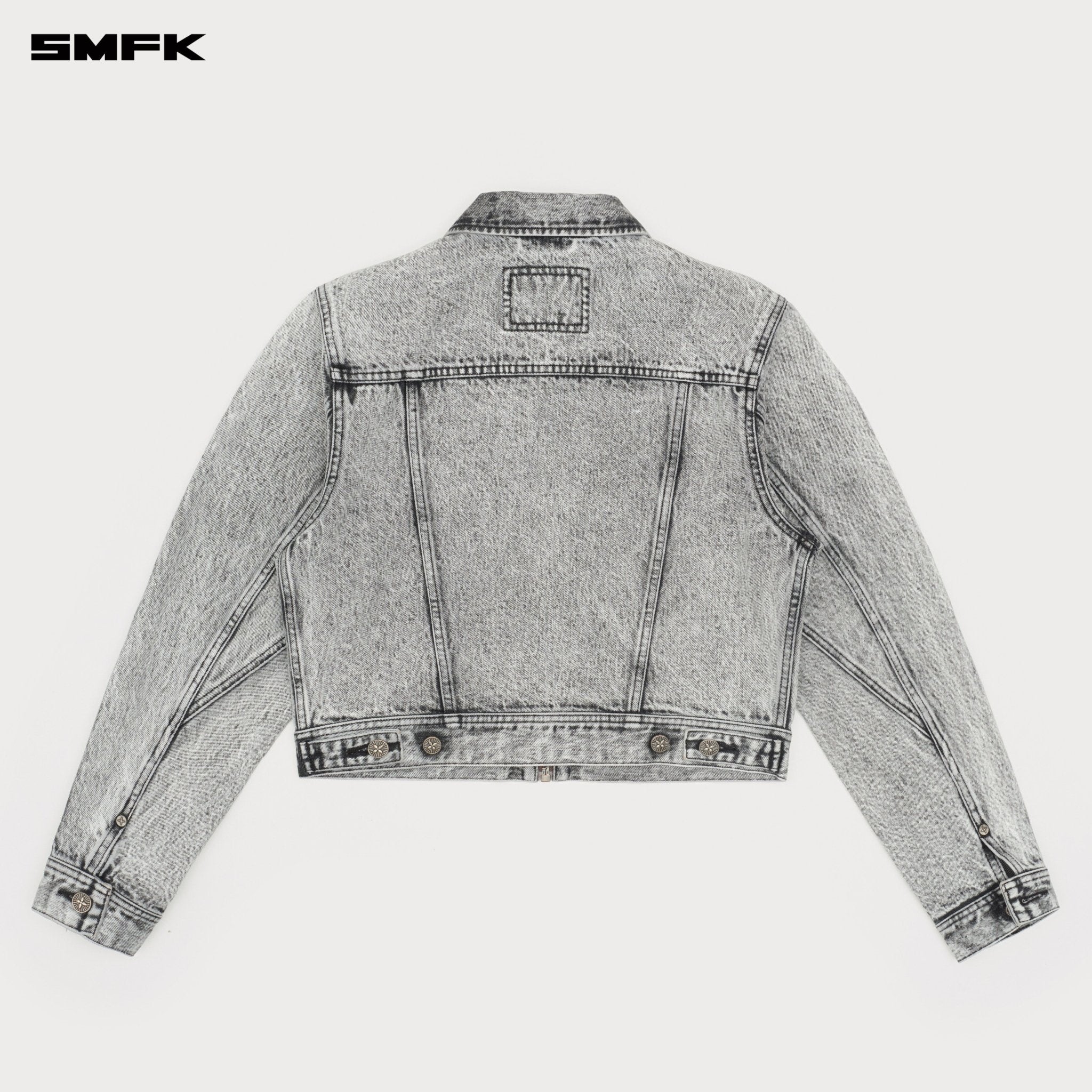 SMFK Compass Cross Classic Rider Denim Jacket In Gray | MADAX