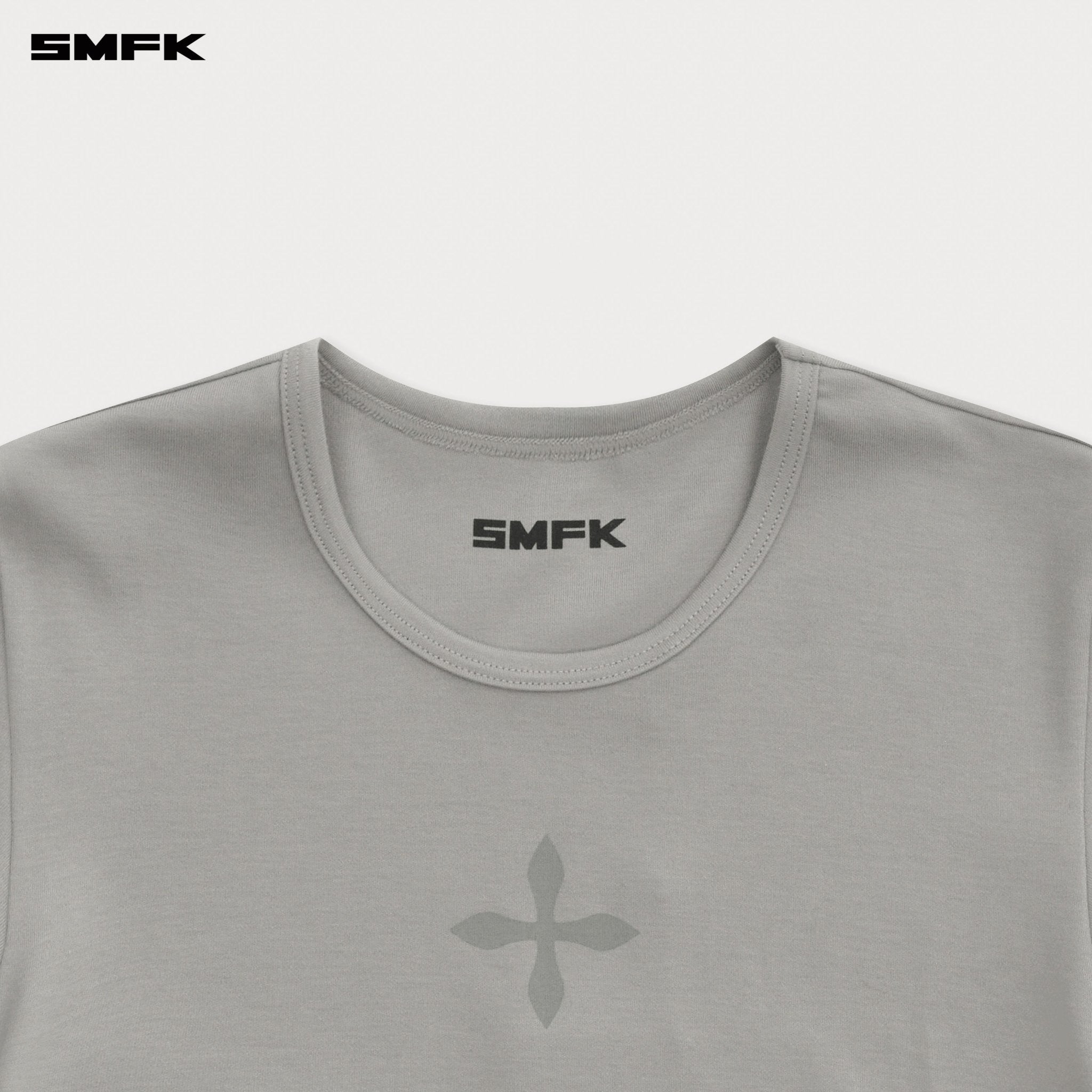 SMFK Compass Cross Classic Sports Tight Tee In Grey | MADAX