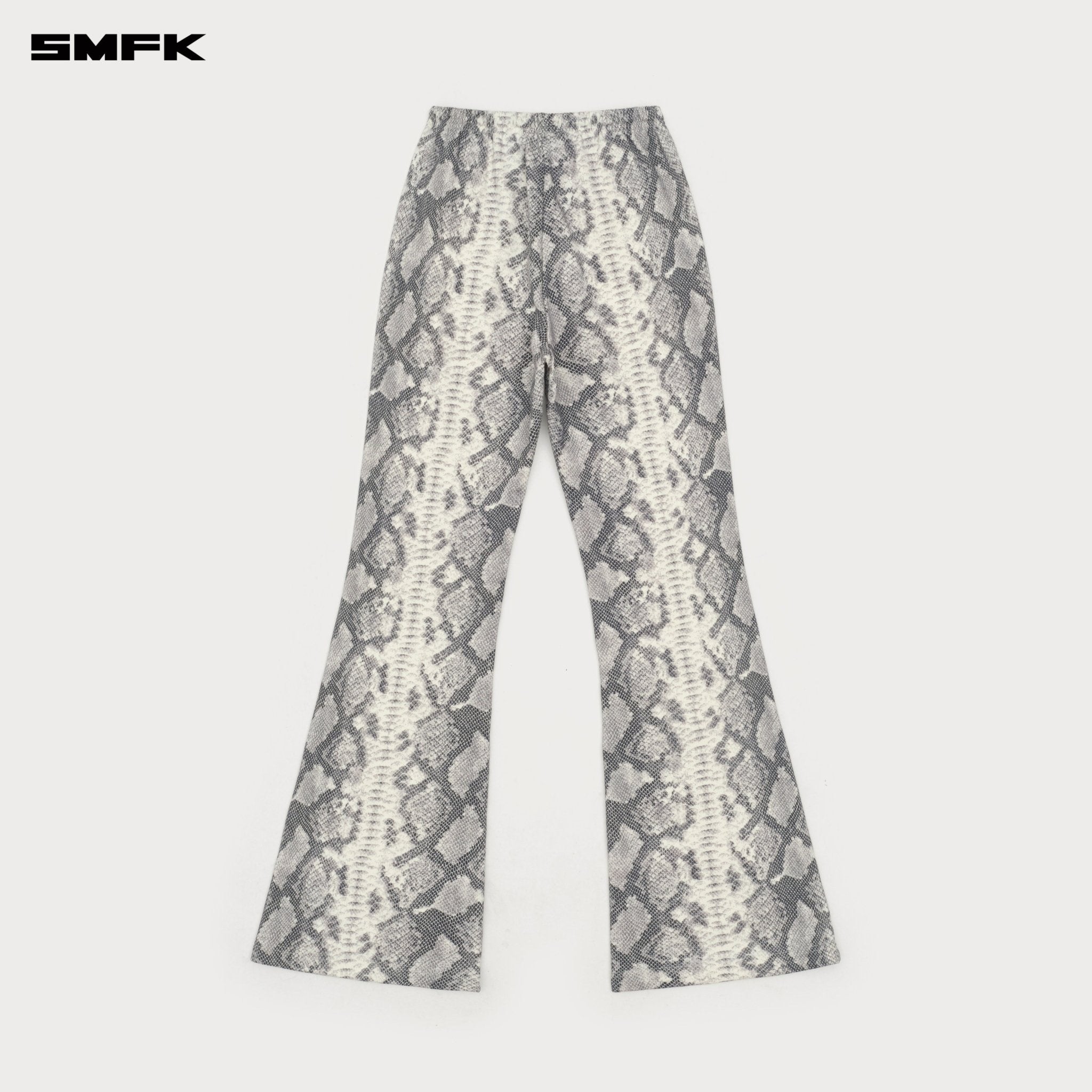 SMFK Compass Cross Classic Wide - Leg Flared Sweatpants In White Snake Pattern | MADAX