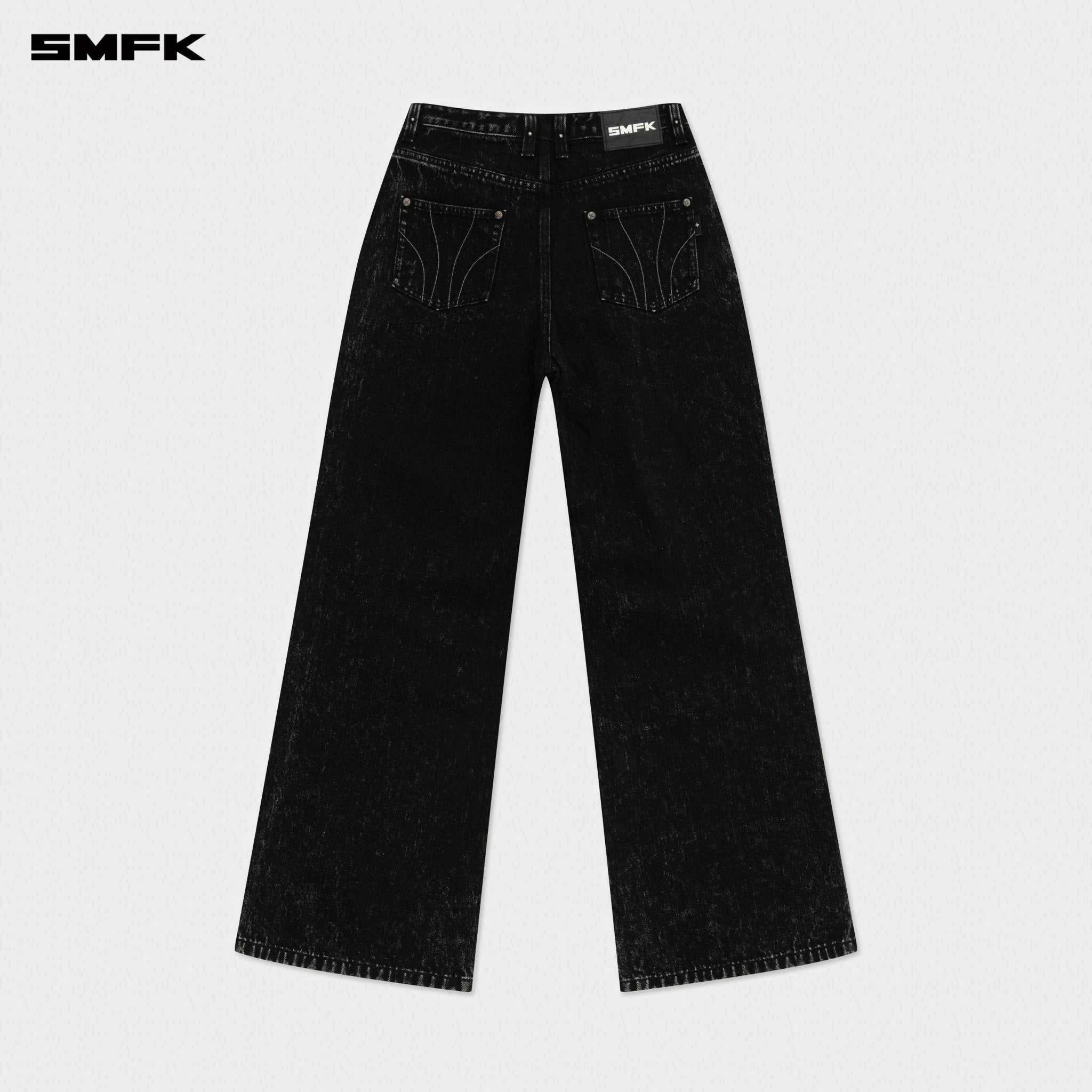 SMFK Compass Cross Classic Wide - Leg Jeans In Black | MADAX