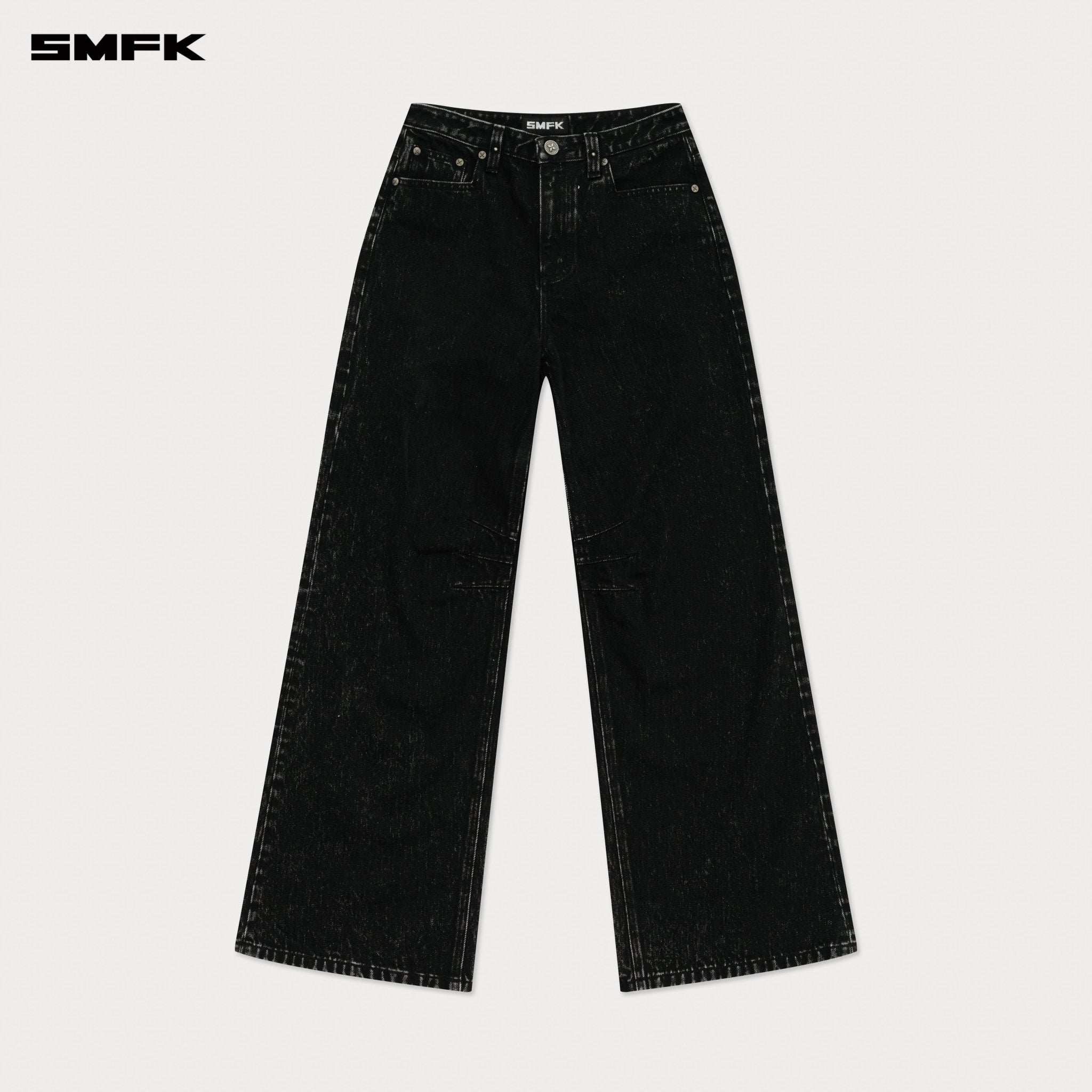 SMFK Compass Cross Classic Wide - Leg Jeans In Black | MADAX