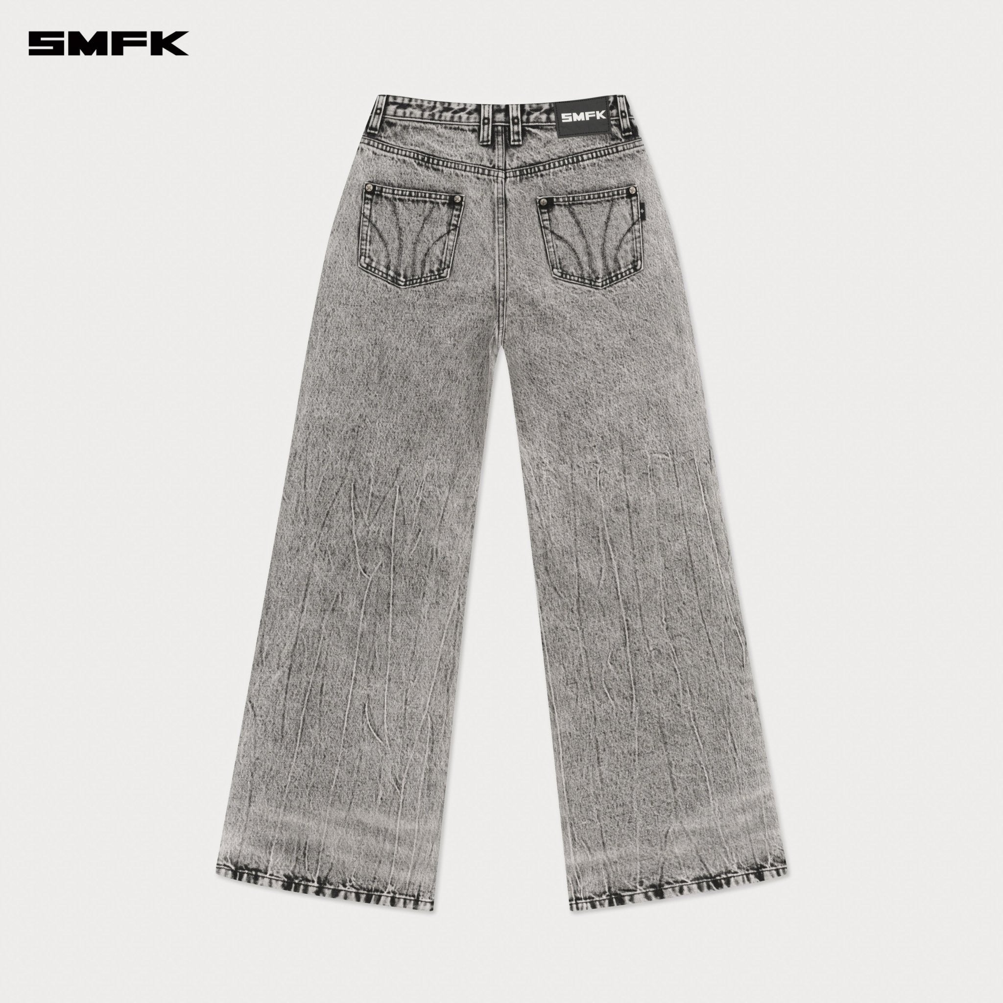 SMFK Compass Cross Classic Wide - Leg Jeans In Gray | MADAX