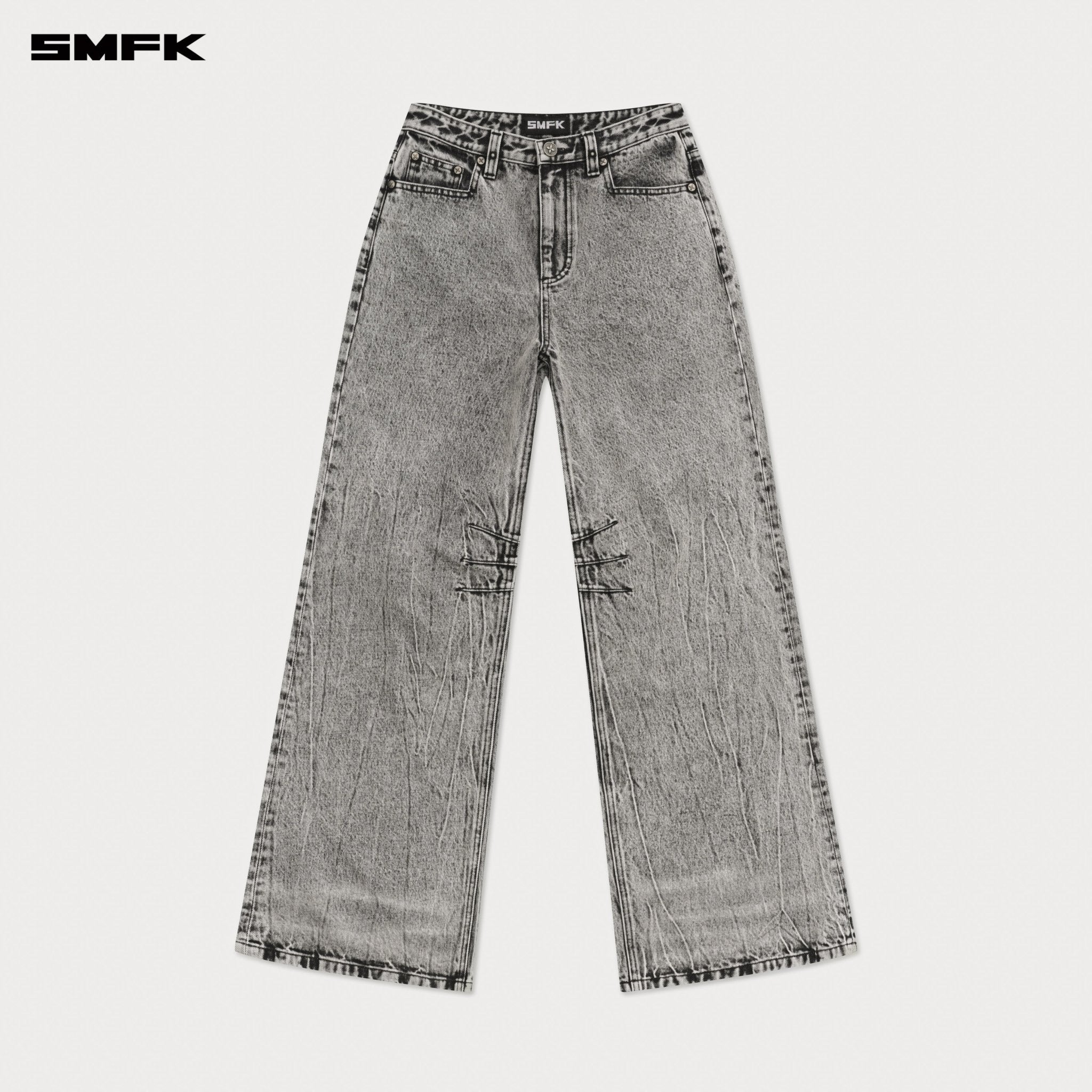 SMFK Compass Cross Classic Wide - Leg Jeans In Gray | MADAX