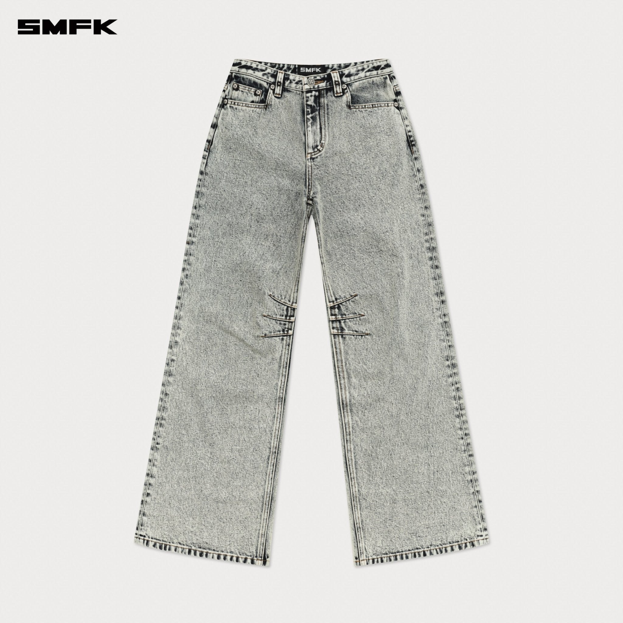 SMFK Compass Cross Classic Wide - Leg Jeans In White | MADAX