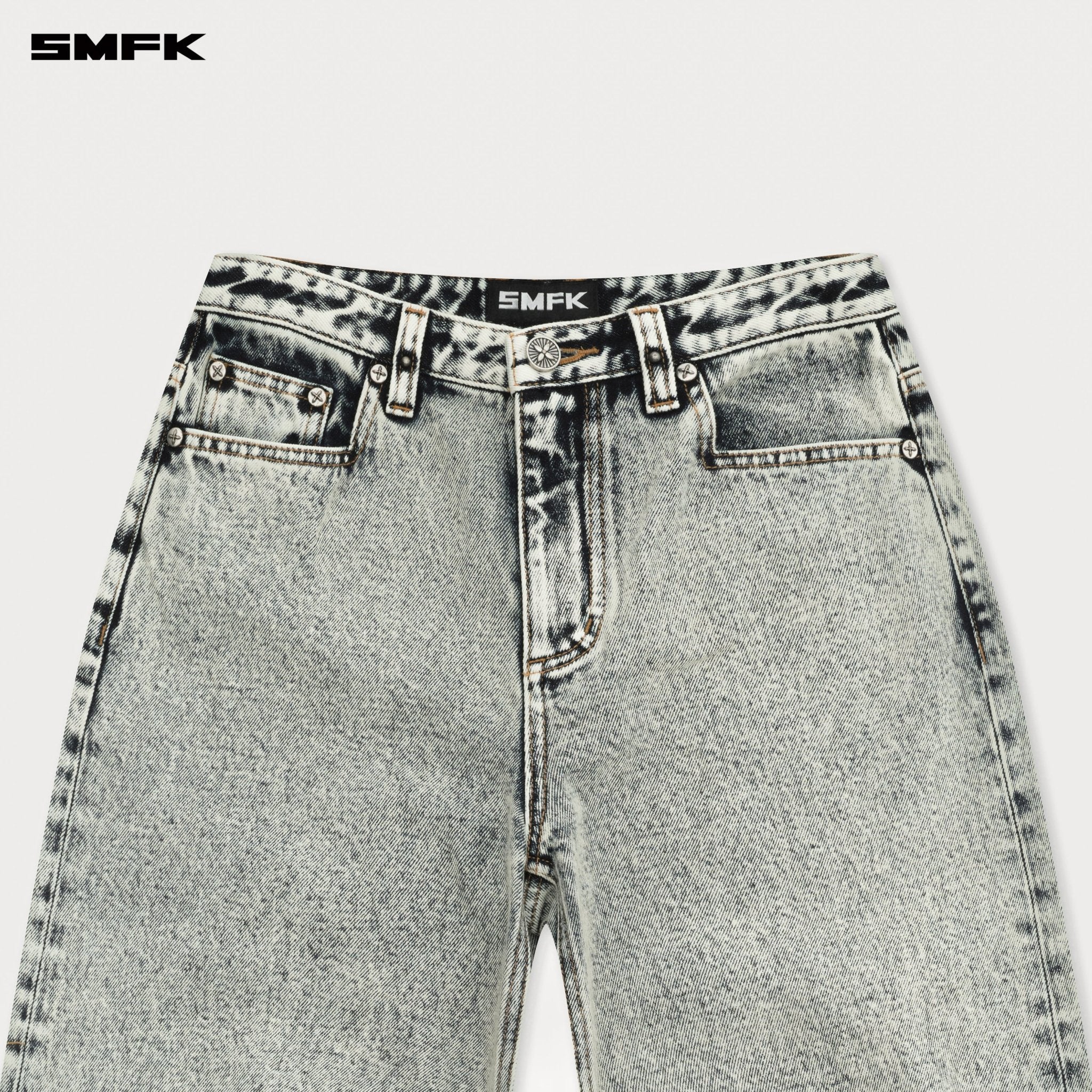 SMFK Compass Cross Classic Wide - Leg Jeans In White | MADAX