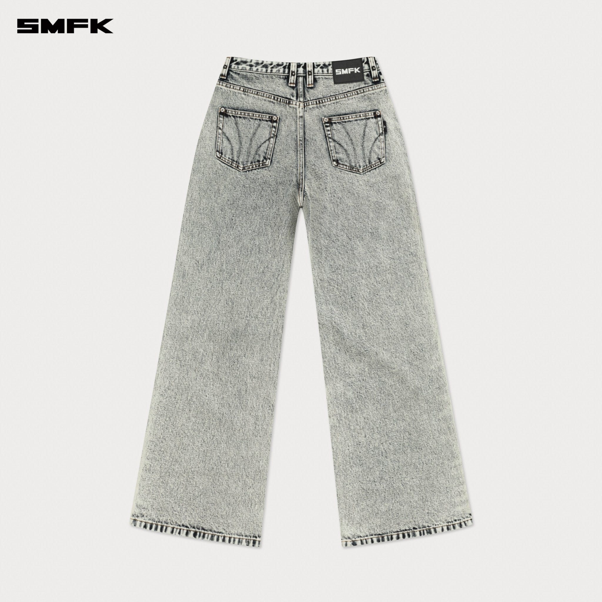 SMFK Compass Cross Classic Wide - Leg Jeans In White | MADAX