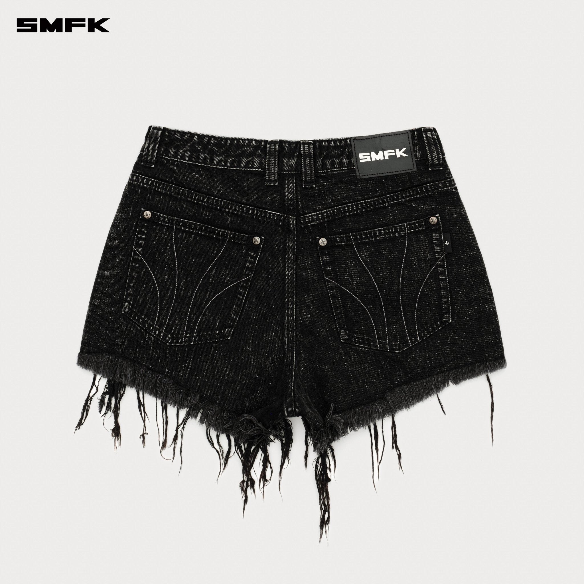 SMFK Compass Cross Classic Wild Denim Shorts In Black | MADAX