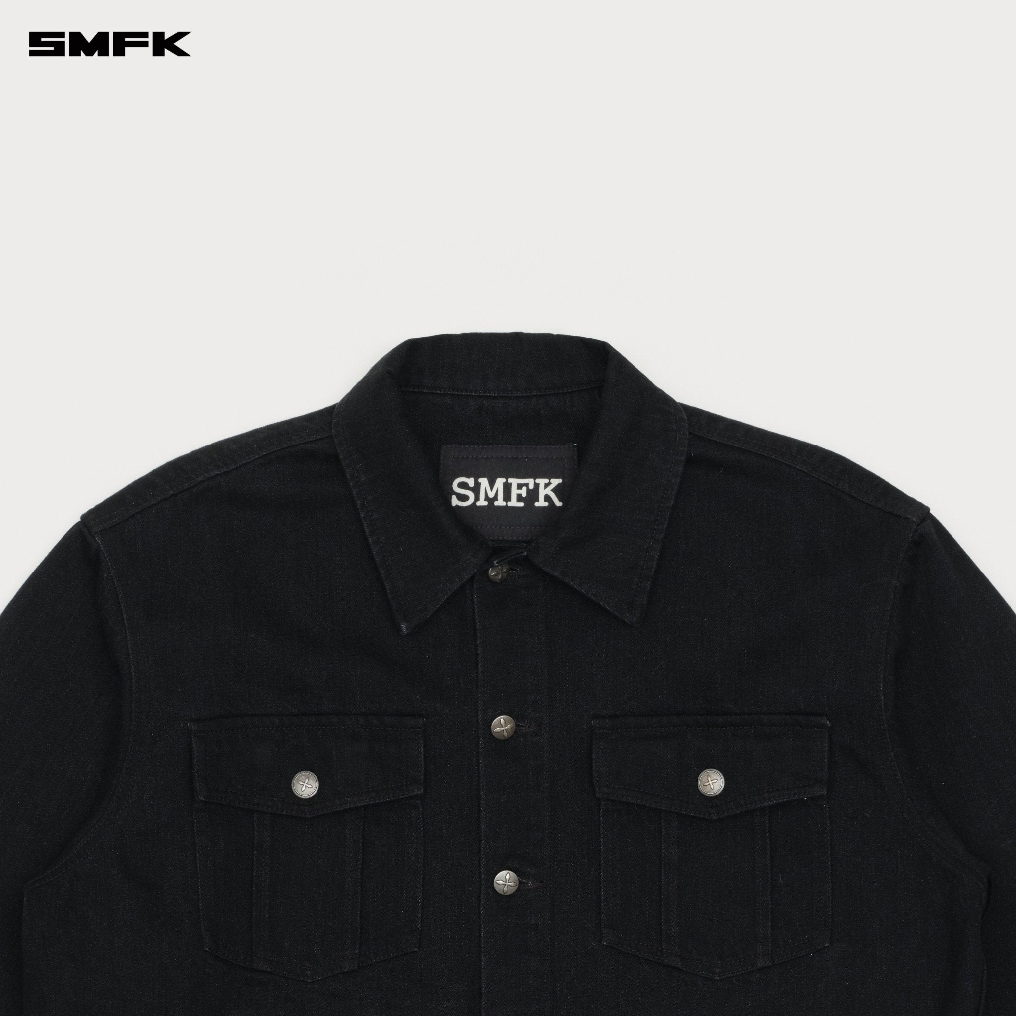 SMFK Compass Cross Classic Wilderness Denim Shirt In Black | MADAX