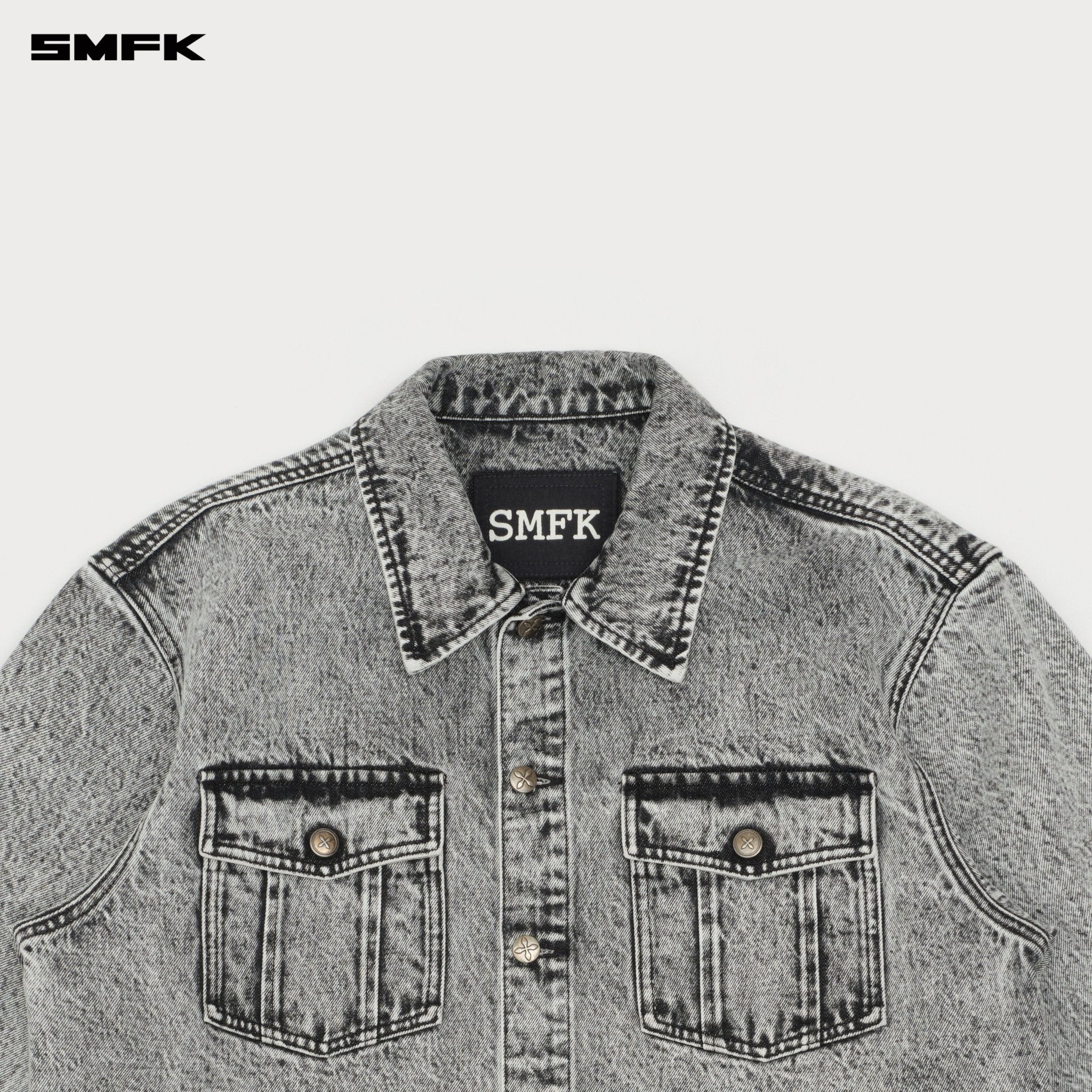 SMFK Compass Cross Classic Wilderness Denim Shirt In Gray | MADAX