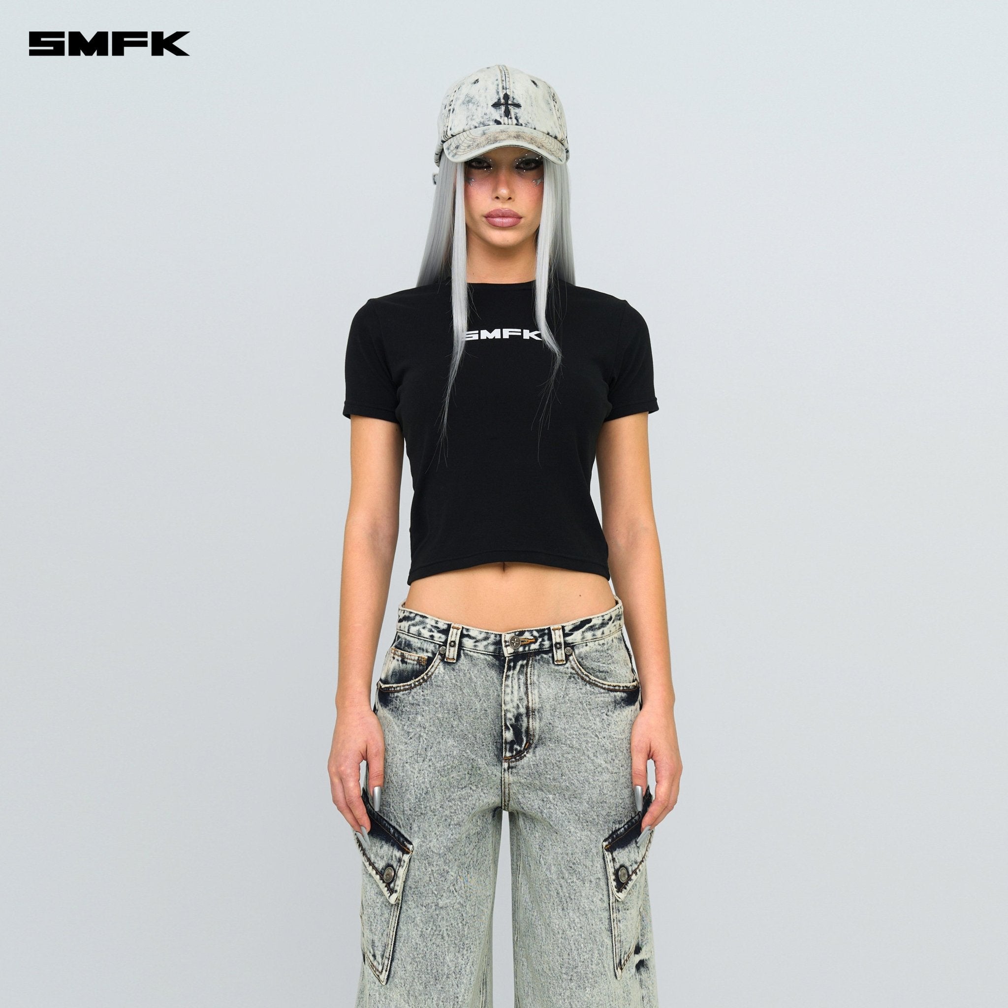 SMFK Compass Cross Denim Snowflake Cap | MADAX