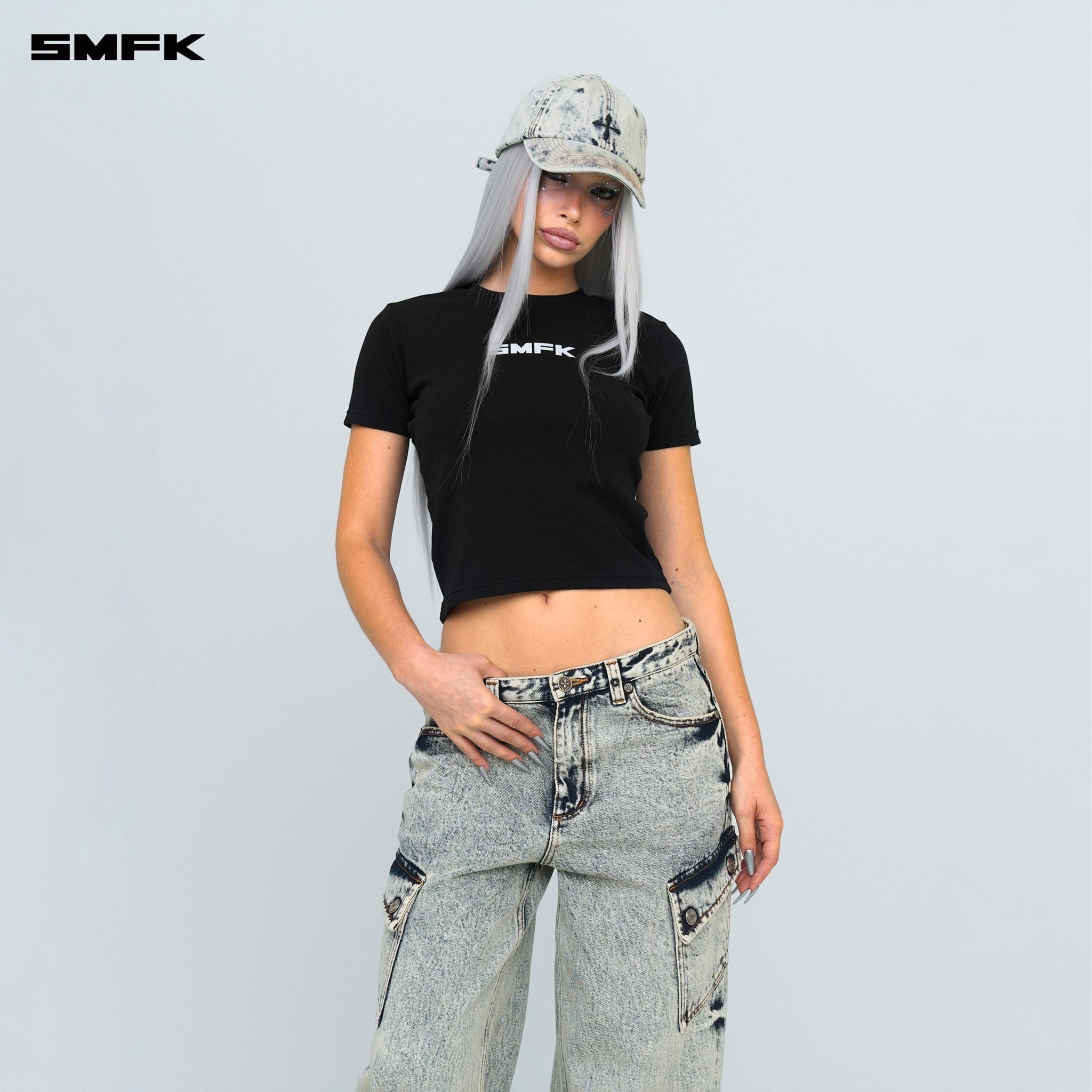 SMFK Compass Cross Denim Snowflake Cap | MADAX