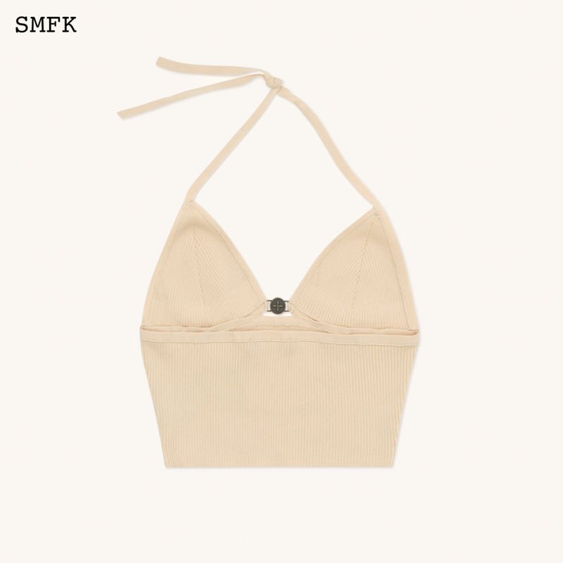 SMFK Compass Cross Knitted Halter-Neck Top Nude | MADA IN CHINA