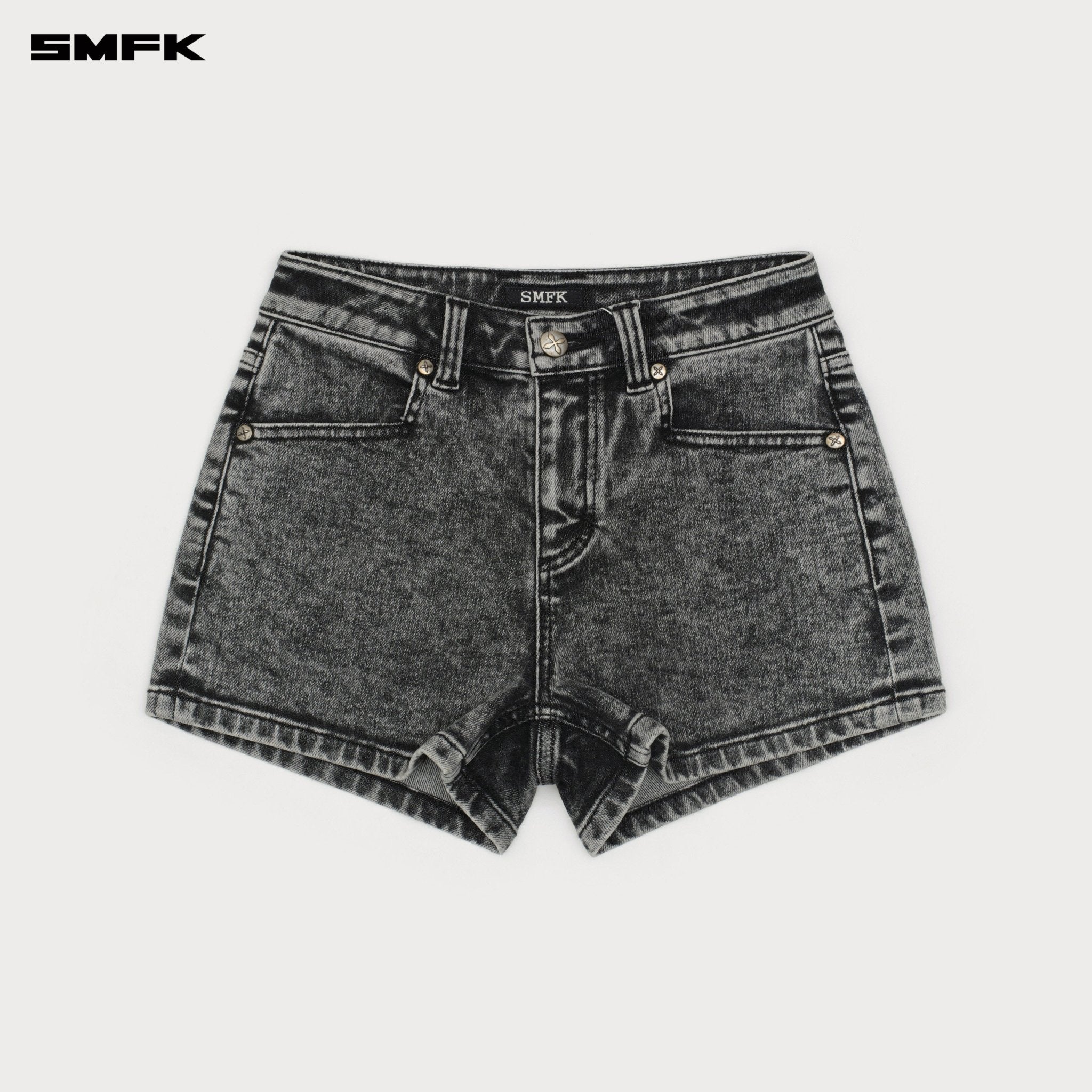 SMFK Compass Dancer Classic Denim Shorts In Gray | MADAX