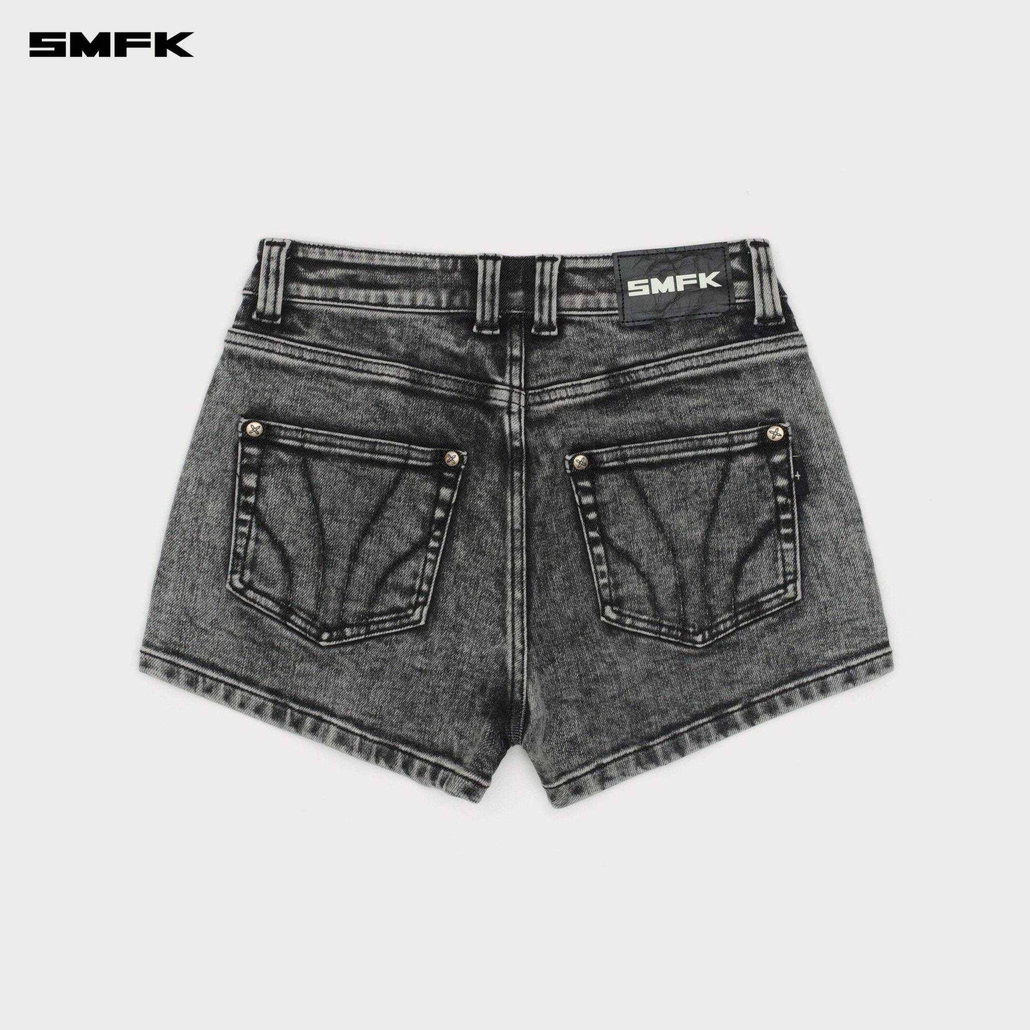 SMFK Compass Dancer Classic Denim Shorts In Gray | MADAX
