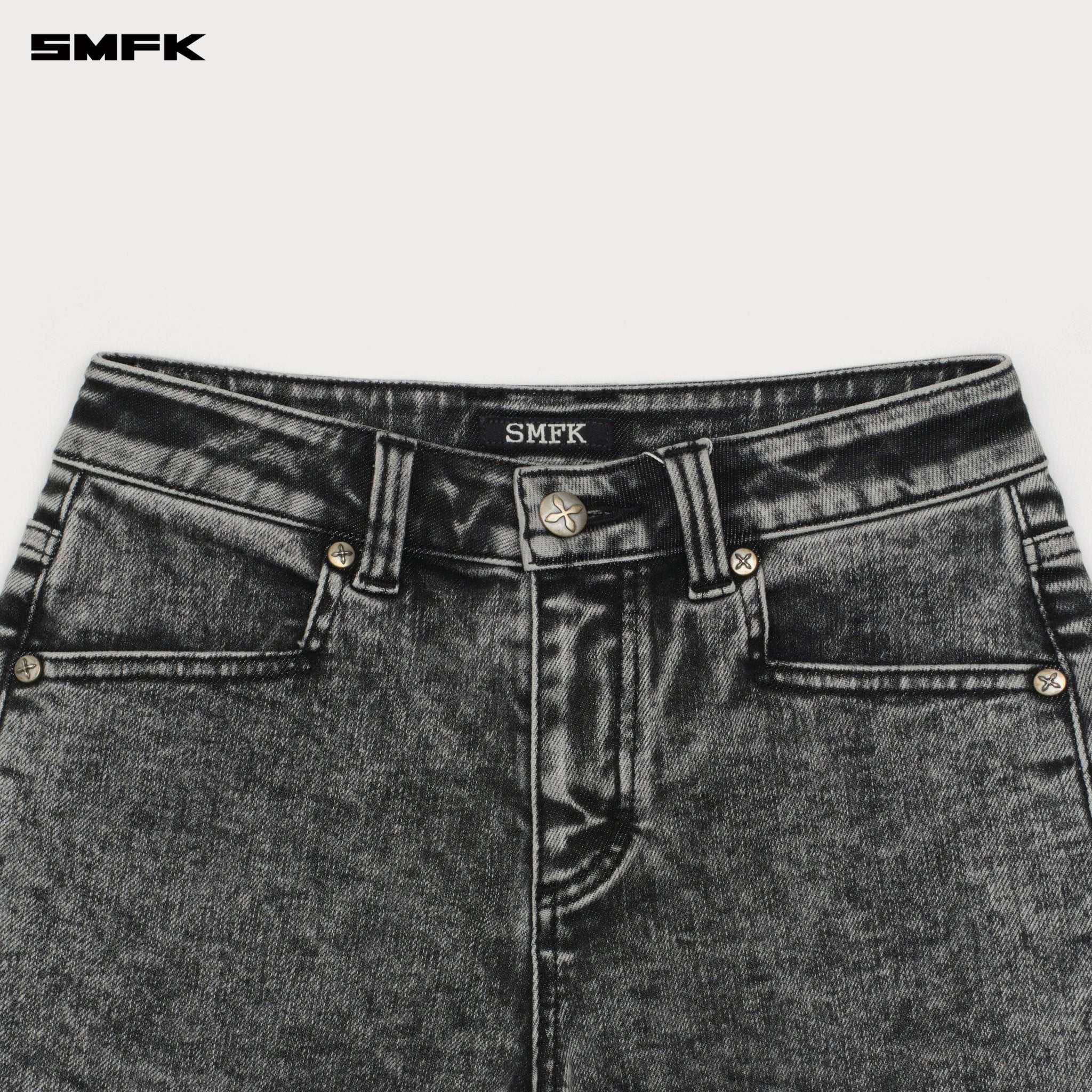 SMFK Compass Dancer Classic Denim Shorts In Gray | MADAX