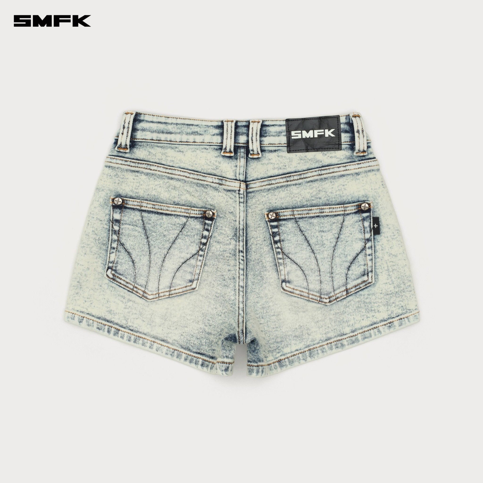SMFK Compass Dancer Classic Denim Shorts In White | MADAX