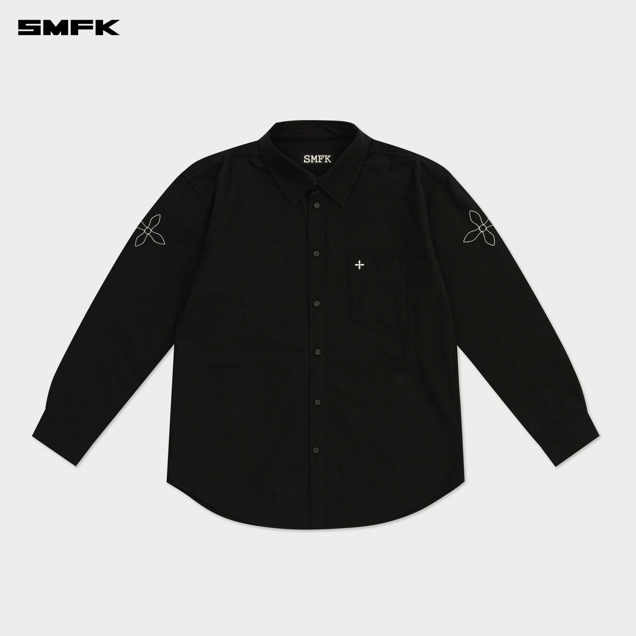 SMFK Compass Designer Oversize Shirt In Black | MADAX