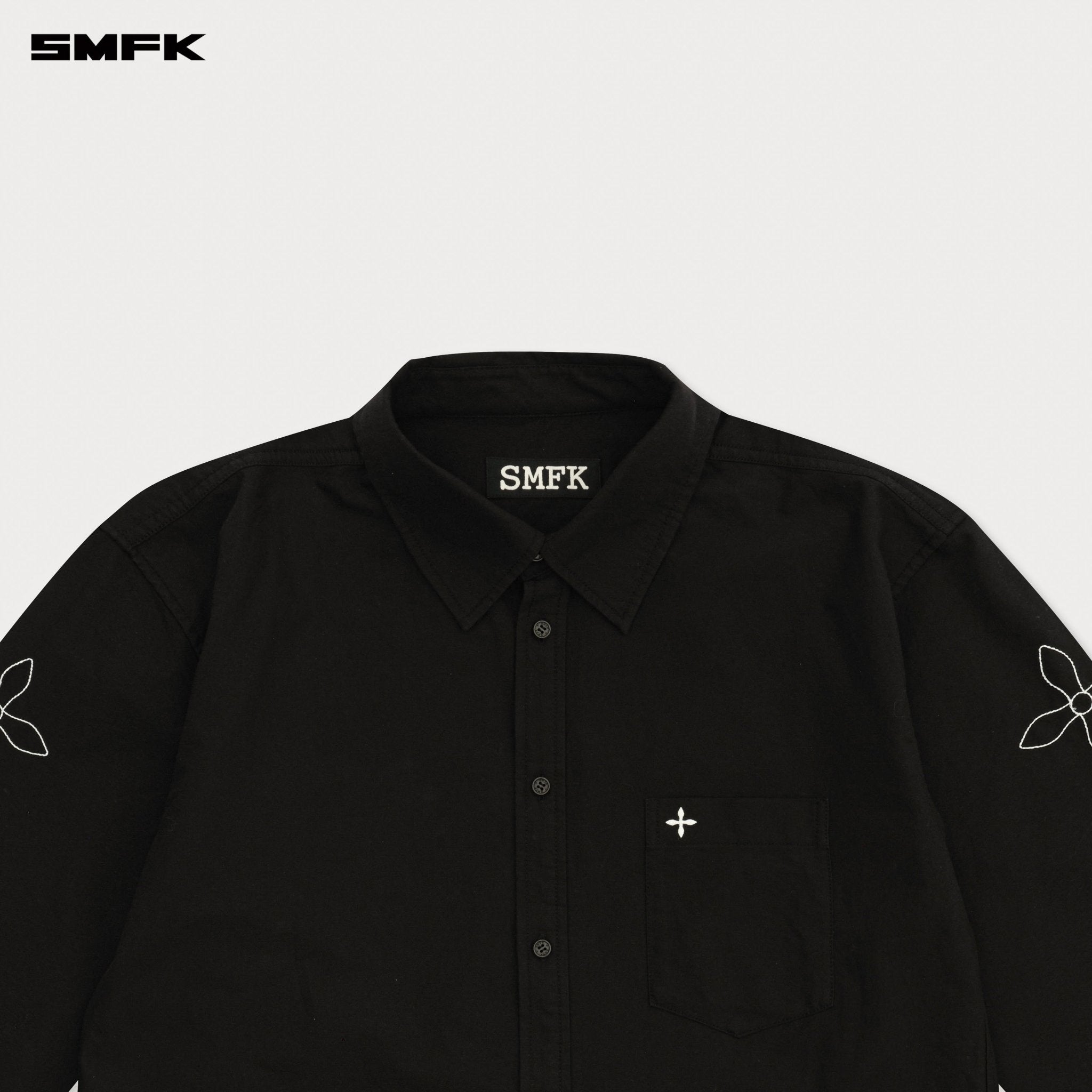 SMFK Compass Designer Oversize Shirt In Black | MADAX