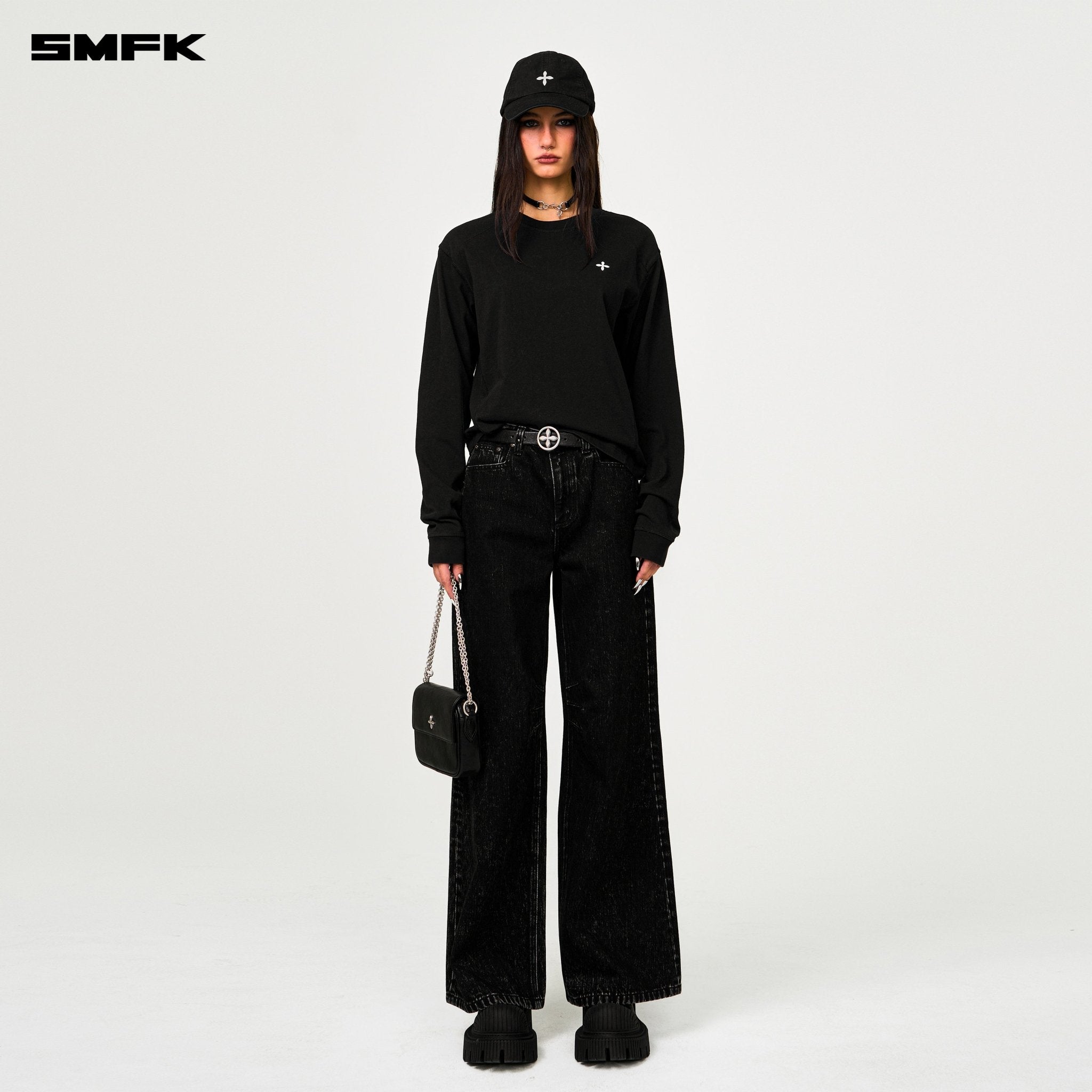 SMFK Compass Designer Sweatshirt In Black | MADAX