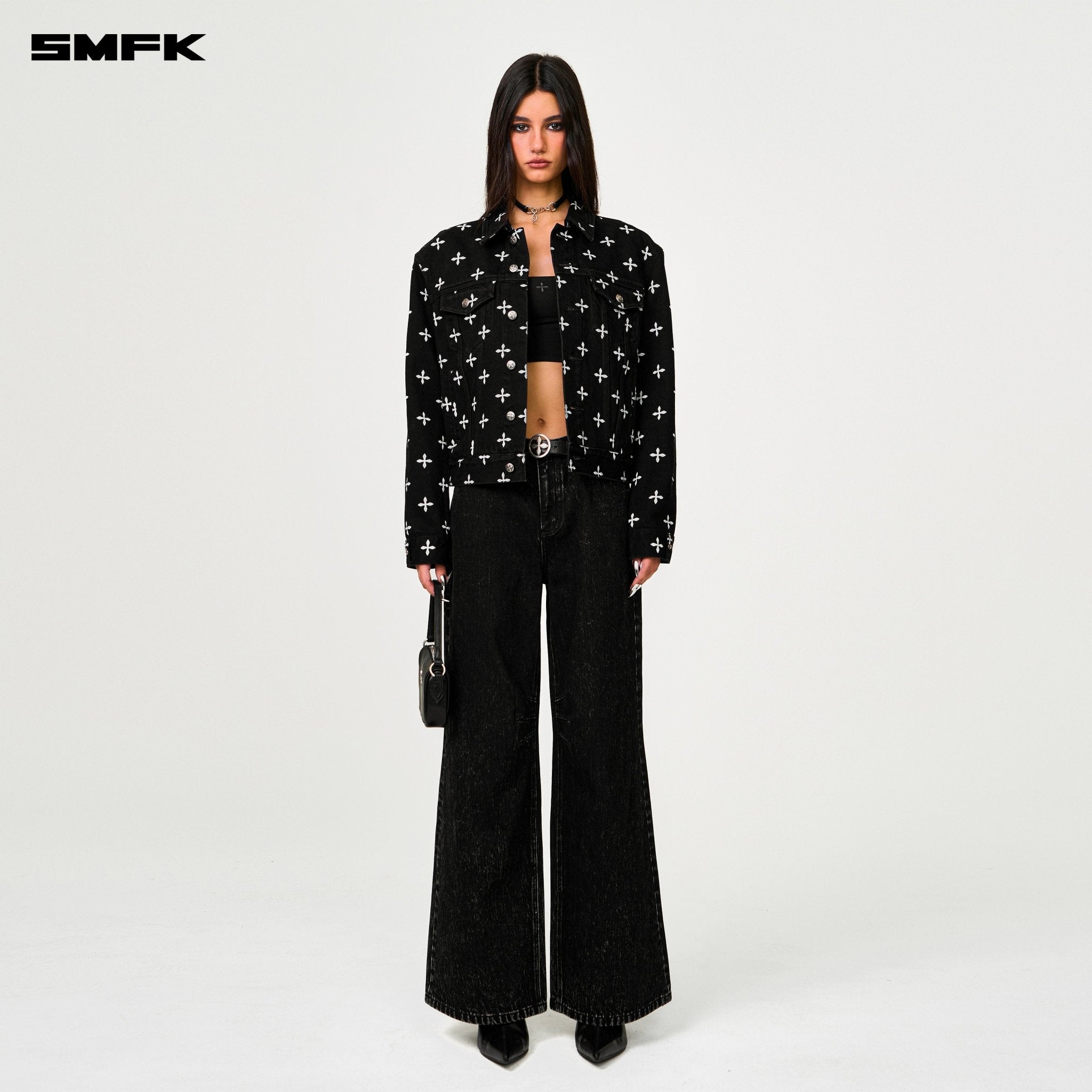 SMFK Compass Garden Denim Jacket In Black | MADAX