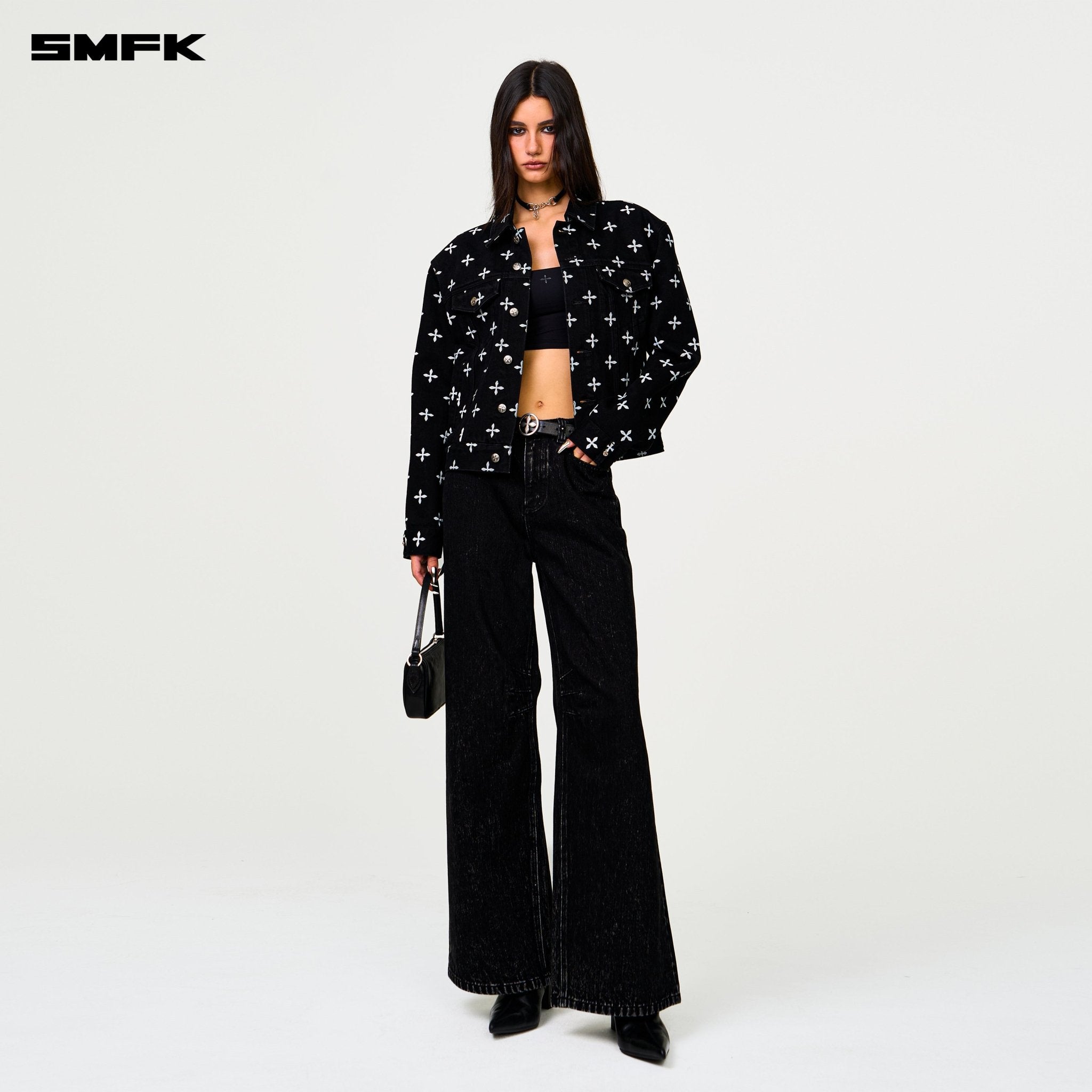 SMFK Compass Garden Denim Jacket In Black | MADAX