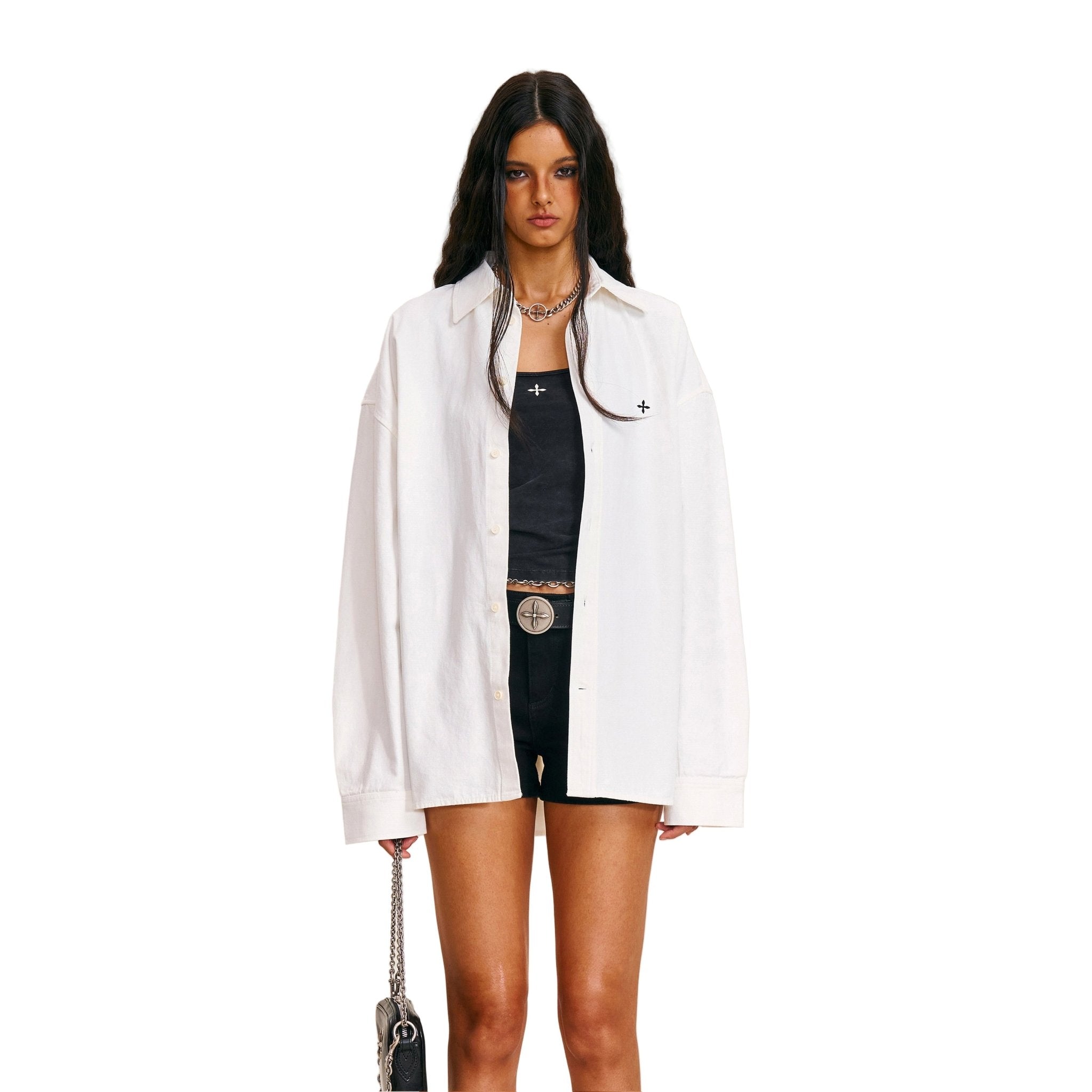 SMFK Compass Giant Shirt In Snow Mountain White | MADAX