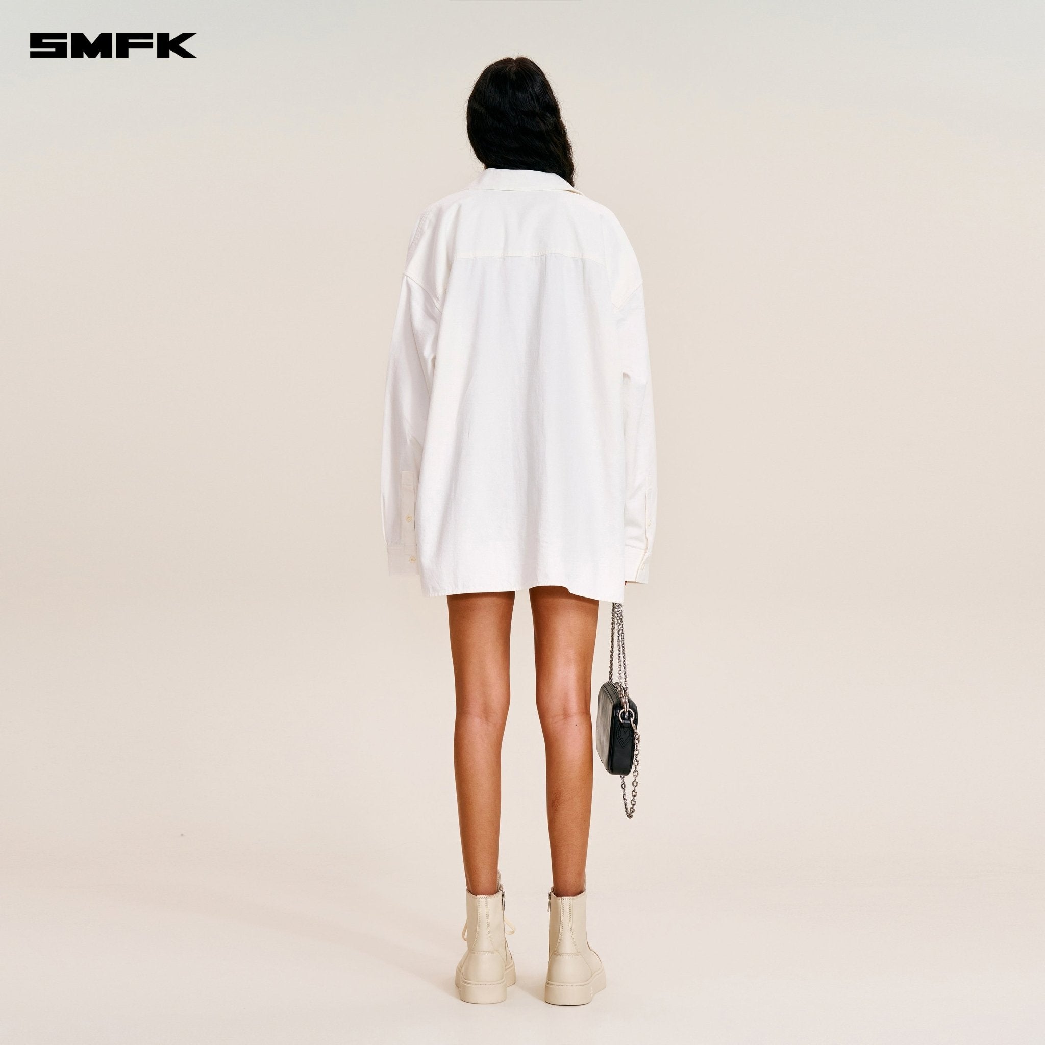 SMFK Compass Giant Shirt In Snow Mountain White | MADAX