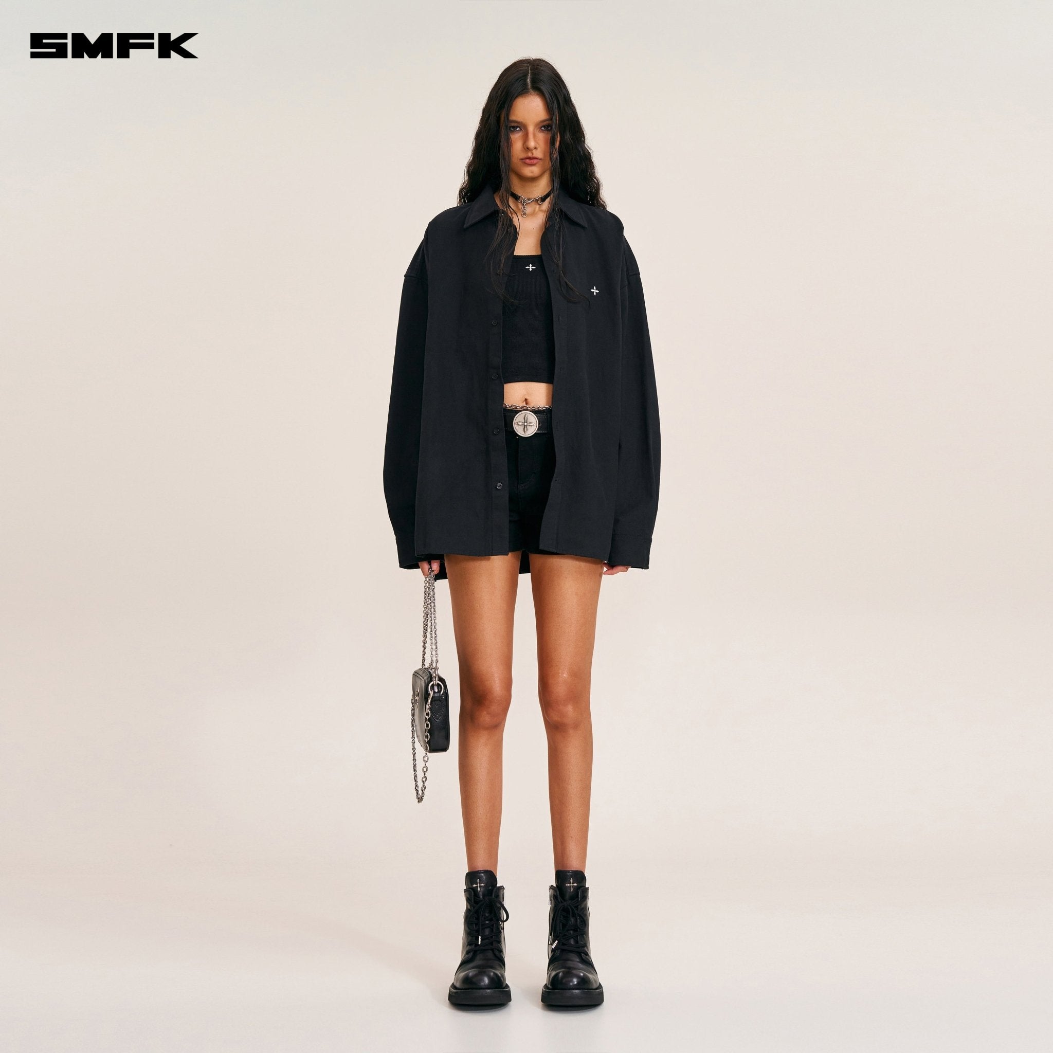 SMFK Compass Giant Shirt In Wild Black | MADAX