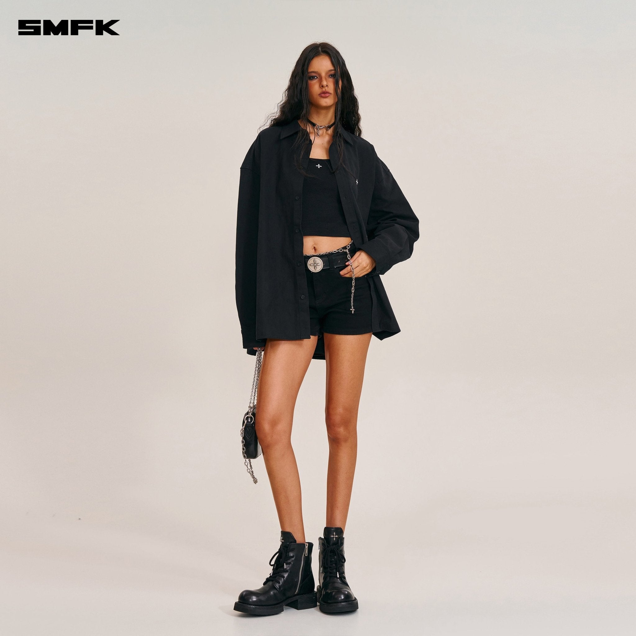 SMFK Compass Giant Shirt In Wild Black | MADAX