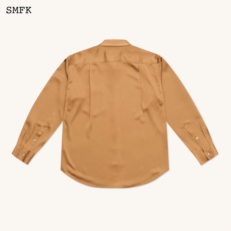 SMFK Compass Gold Snake Satin Wide Shirt | MADA IN CHINA