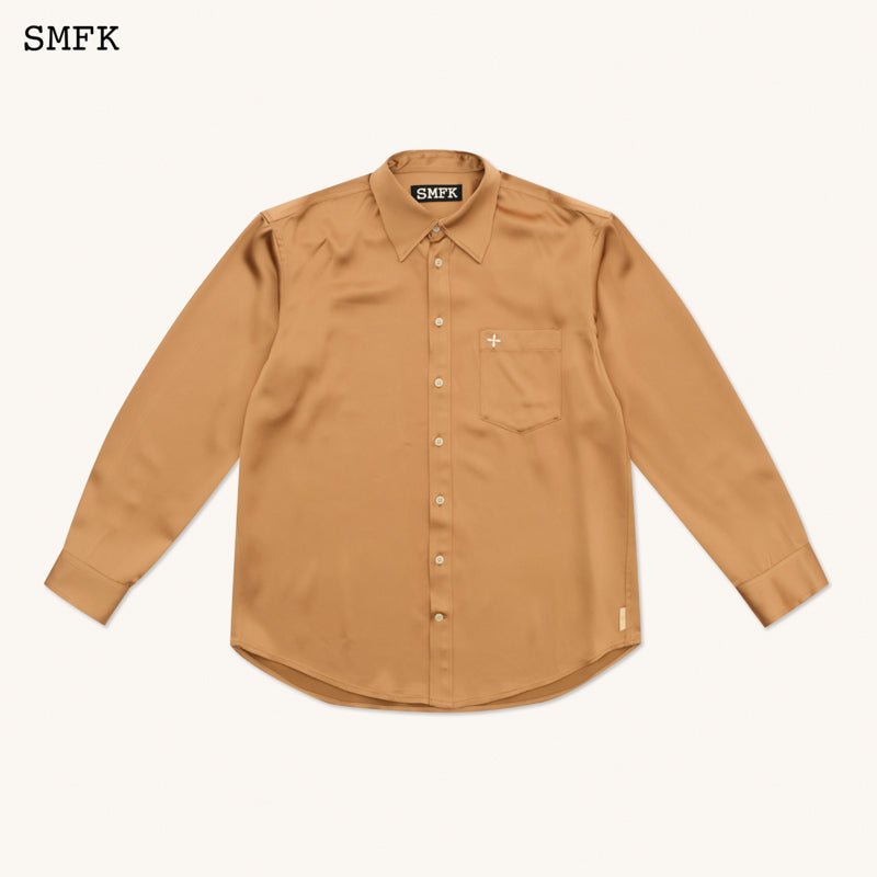 SMFK Compass Gold Snake Satin Wide Shirt | MADA IN CHINA