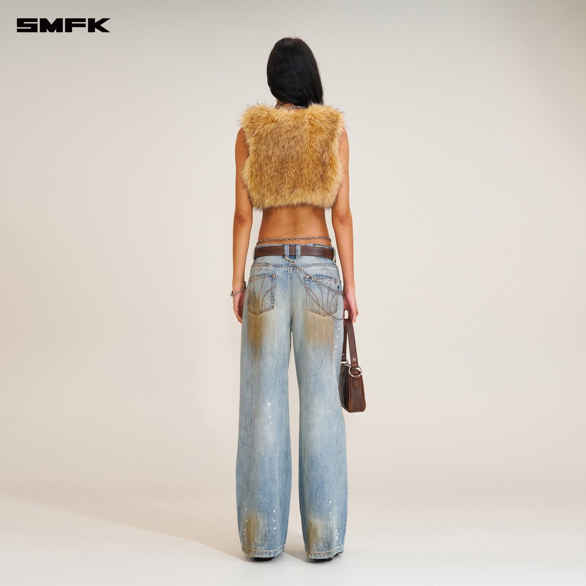 SMFK Compass Grassland Woolly Short Tank In Wild Brown | MADAX