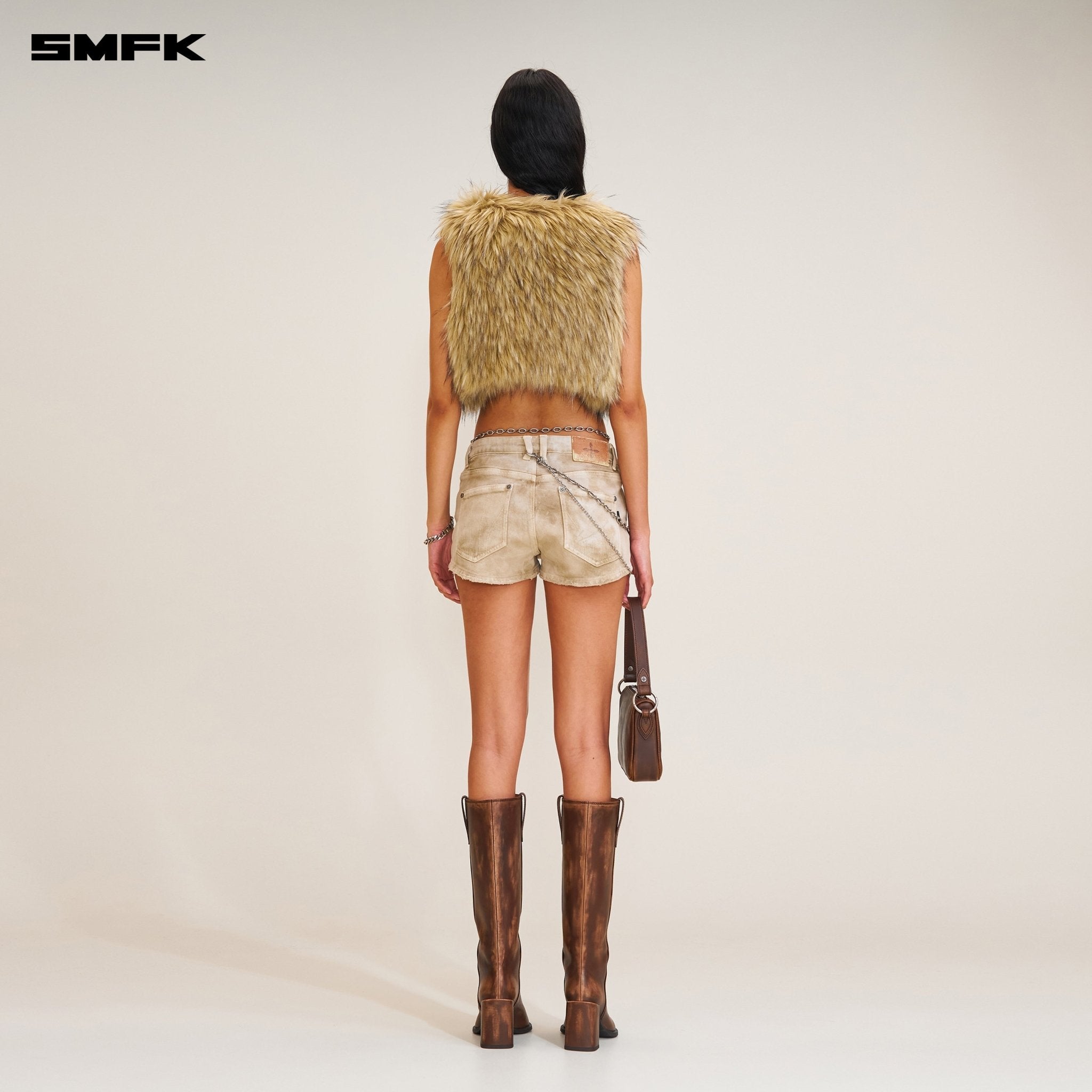 SMFK Compass Grassland Woolly Short Tank In Wolf Brown | MADAX