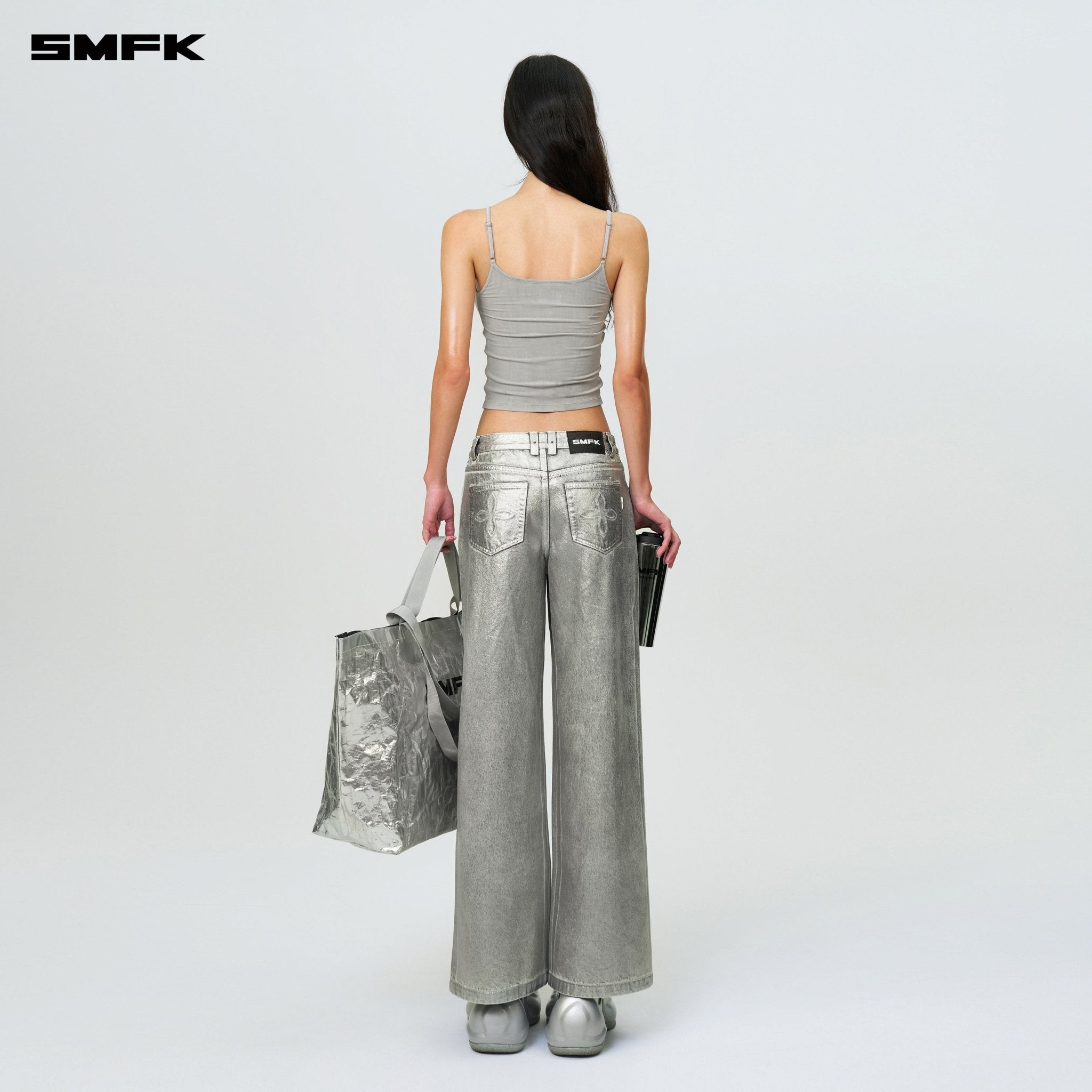 SMFK Compass Hug Extra - Long Sports Strap Top Gray | MADAX