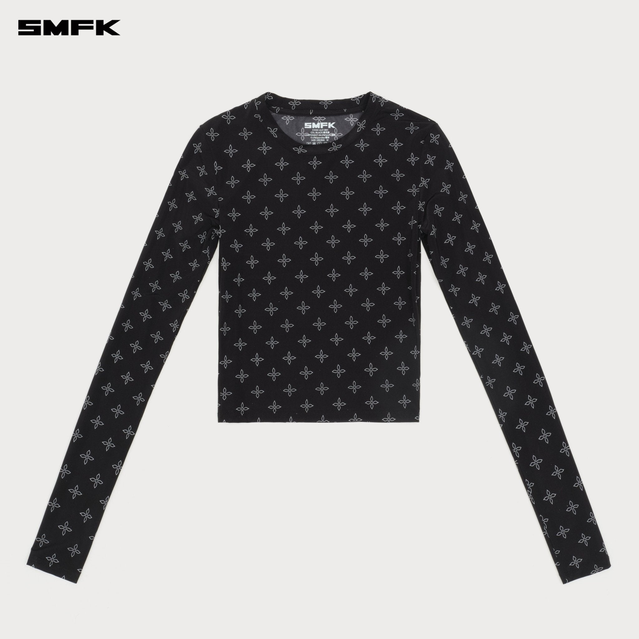 SMFK Compass Hug Hand - Painted Garden Slim Top In Black | MADAX