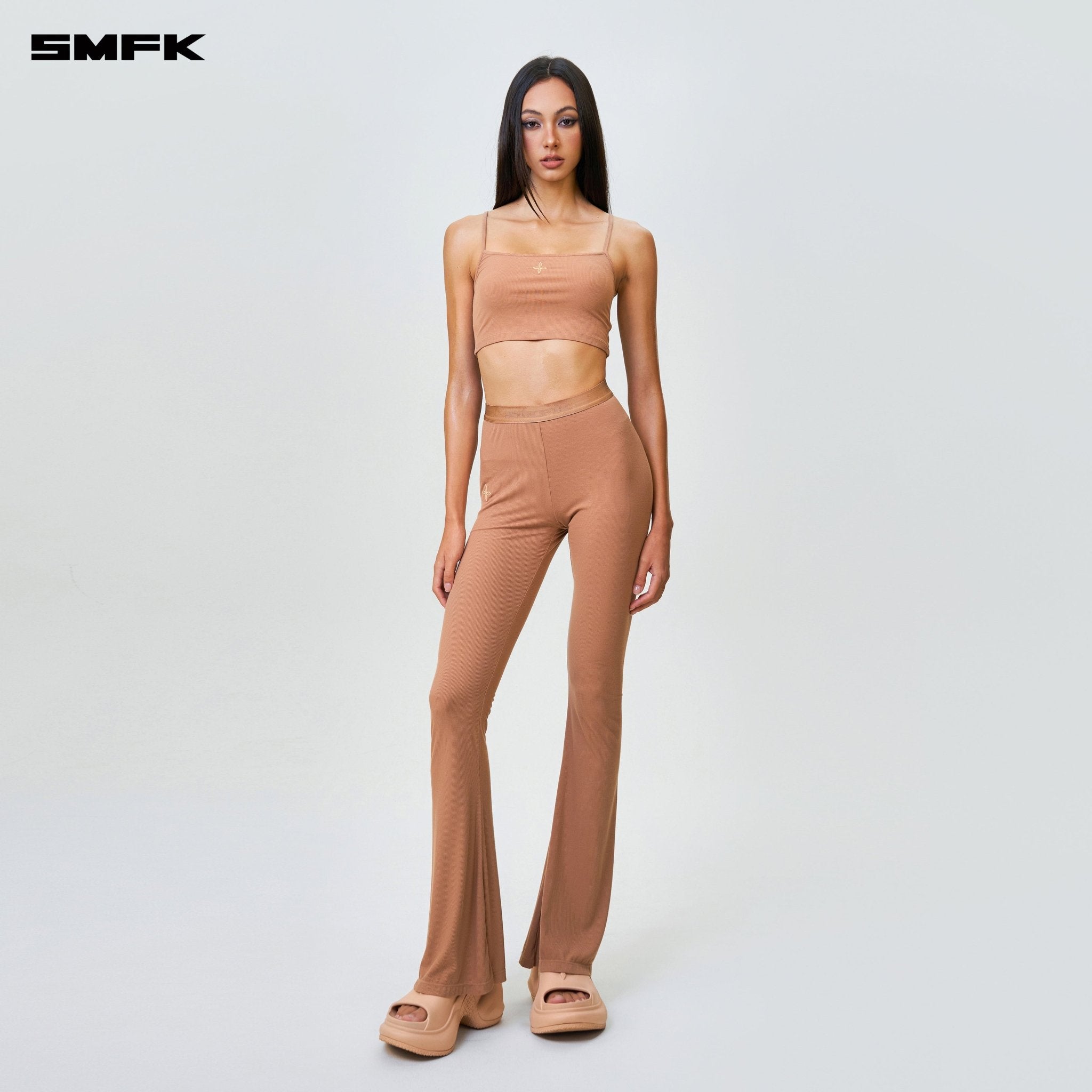 SMFK Compass Hug High - Waisted Sports Flared Pants Nude | MADAX