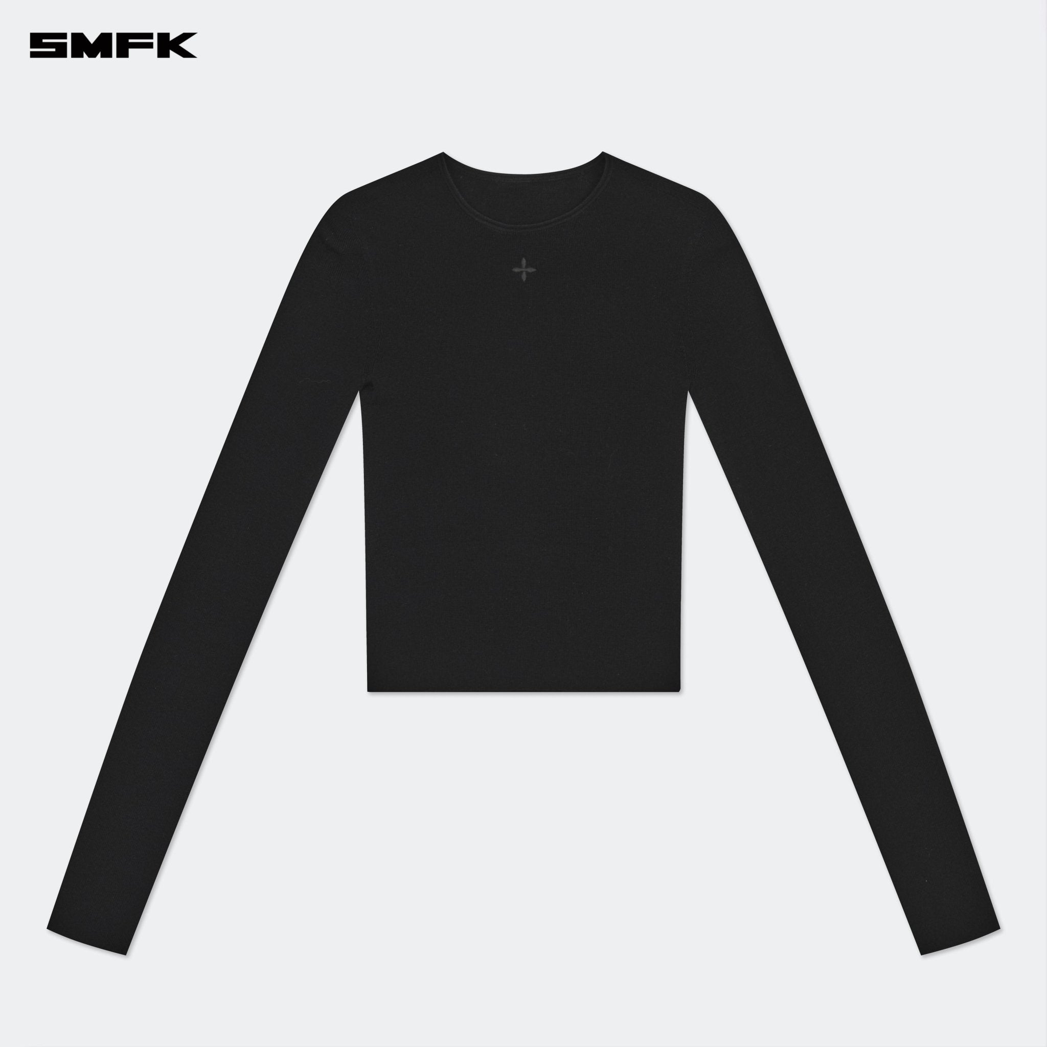 SMFK Compass Hug Knit Wool Top In Black | MADAX