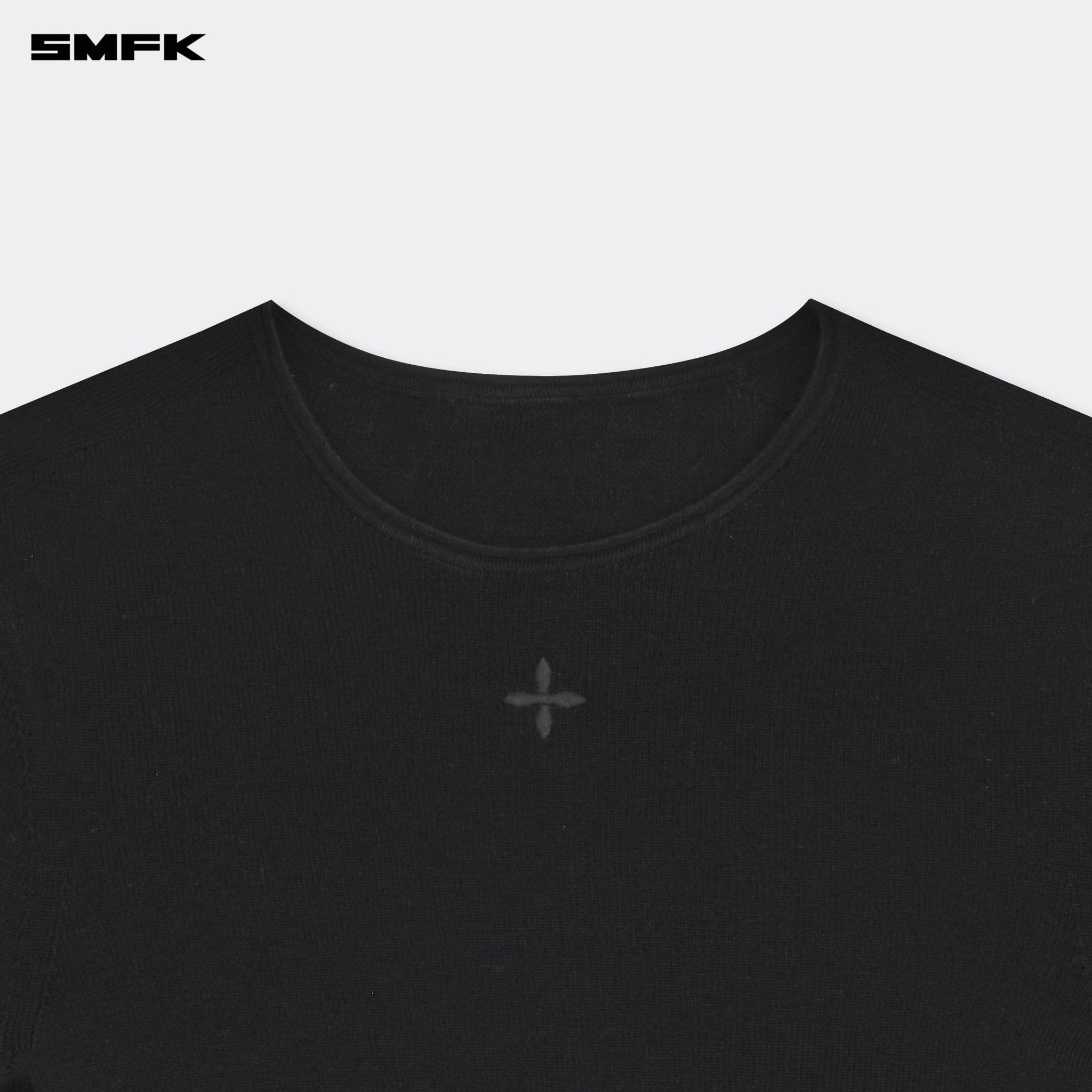 SMFK Compass Hug Knit Wool Top In Black | MADAX