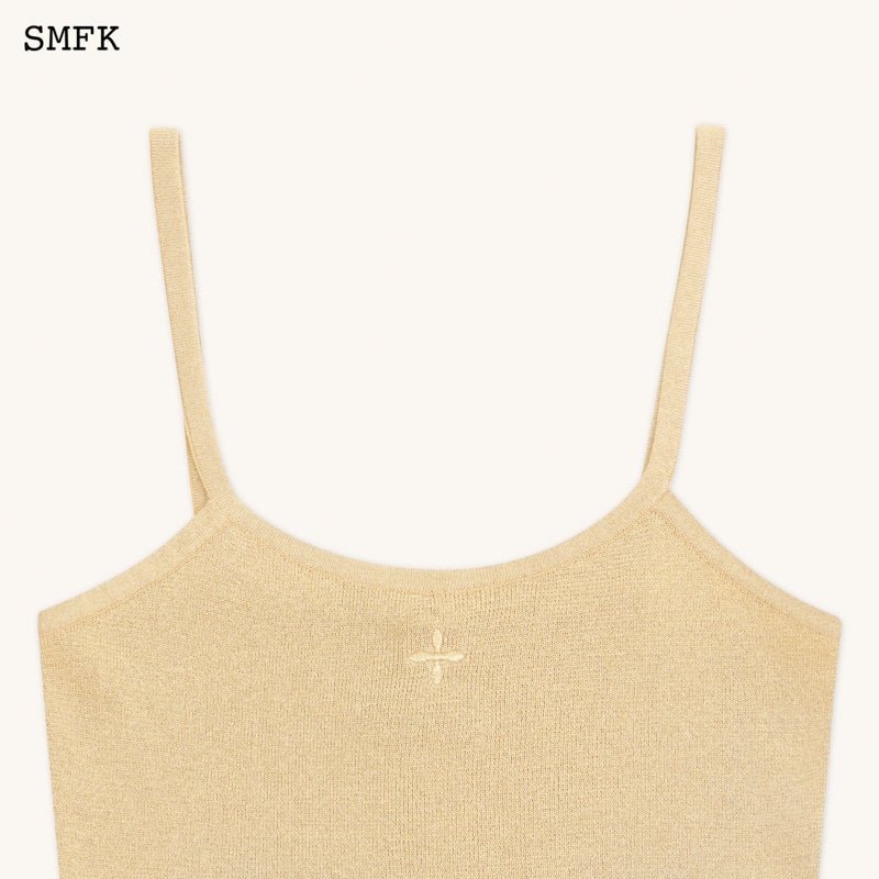 SMFK Compass Hug Knitted Sporty Vest Top Golden Sand | MADA IN CHINA