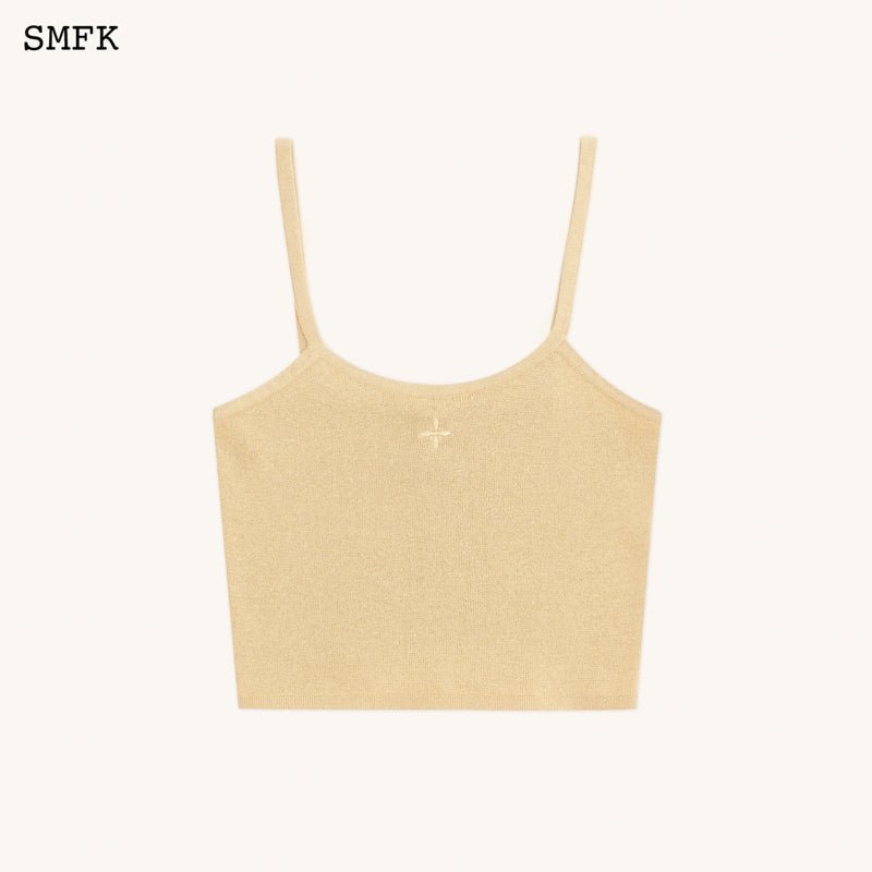 SMFK Compass Hug Knitted Sporty Vest Top Golden Sand | MADA IN CHINA