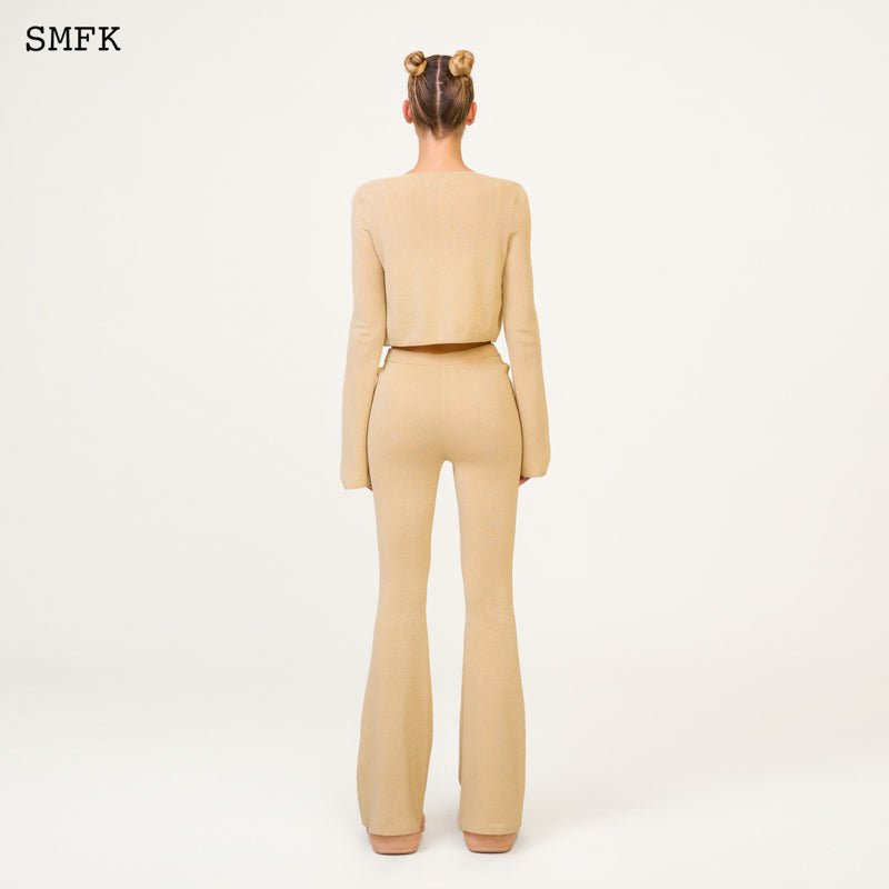 SMFK Compass Hug Knitted Sporty Vest Top Golden Sand | MADA IN CHINA