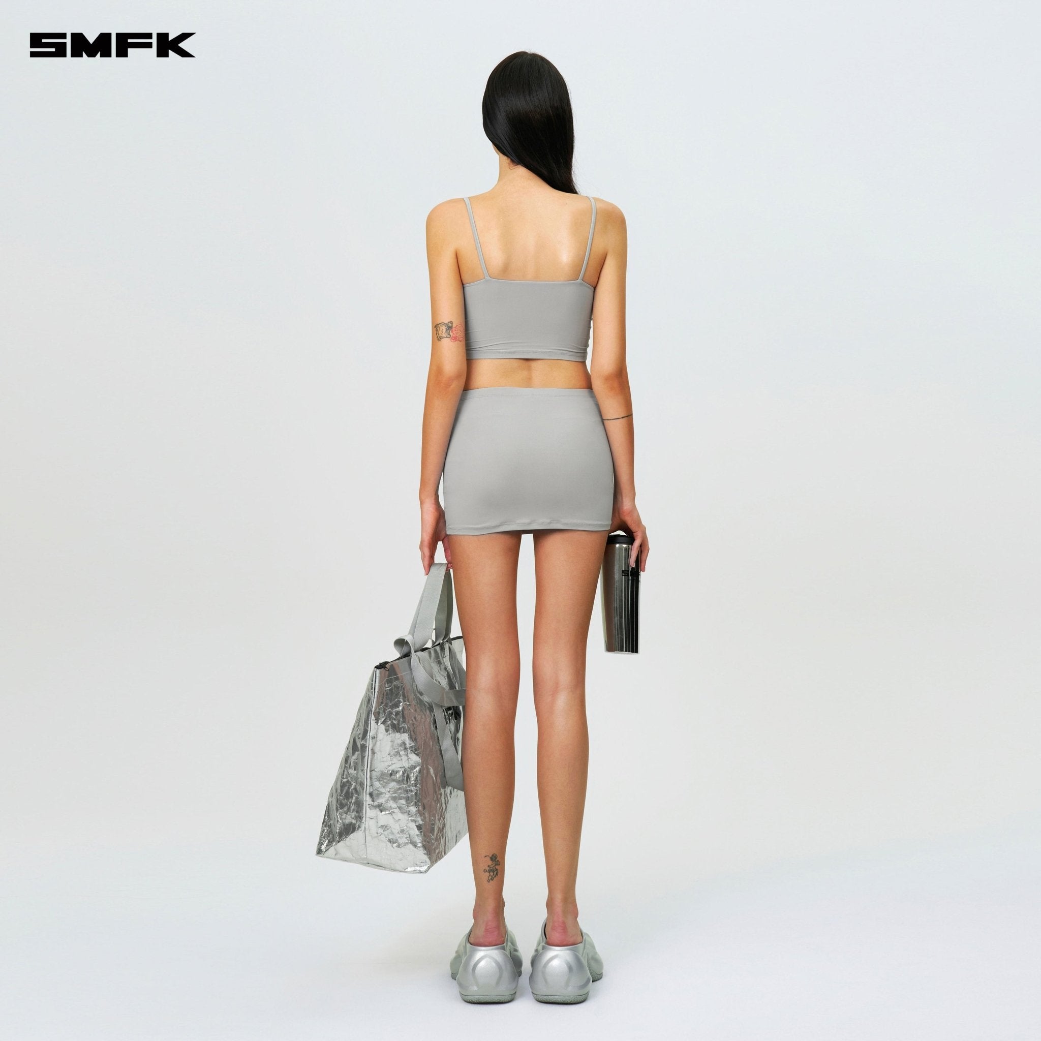 SMFK Compass Hug Skin Mini Skirt Dust Gray | MADAX