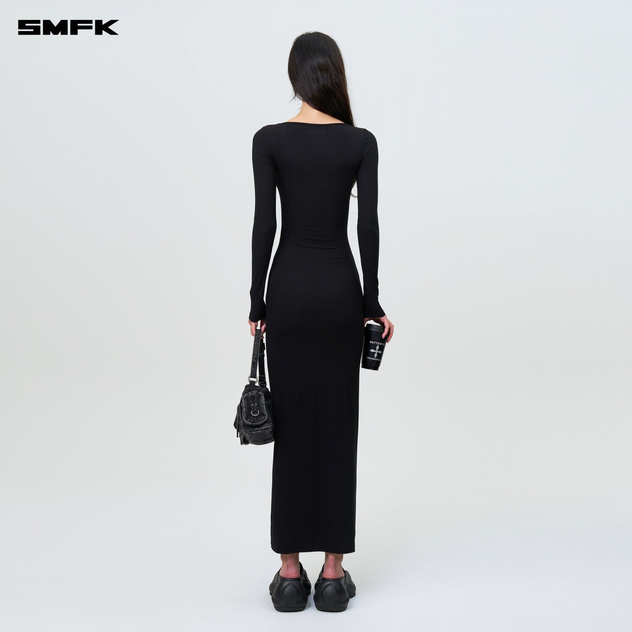 SMFK Compass Hug Skin One - Piece Long Dress Black | MADAX