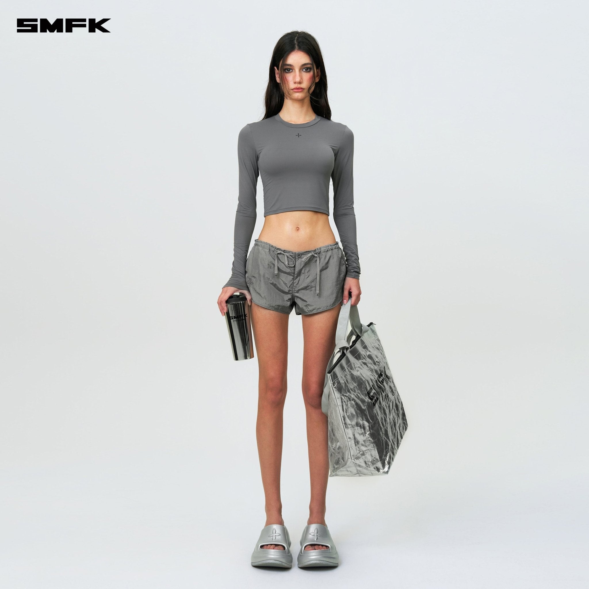 SMFK Compass Hug Skin - Tight Fitting Top Dark Gray | MADAX