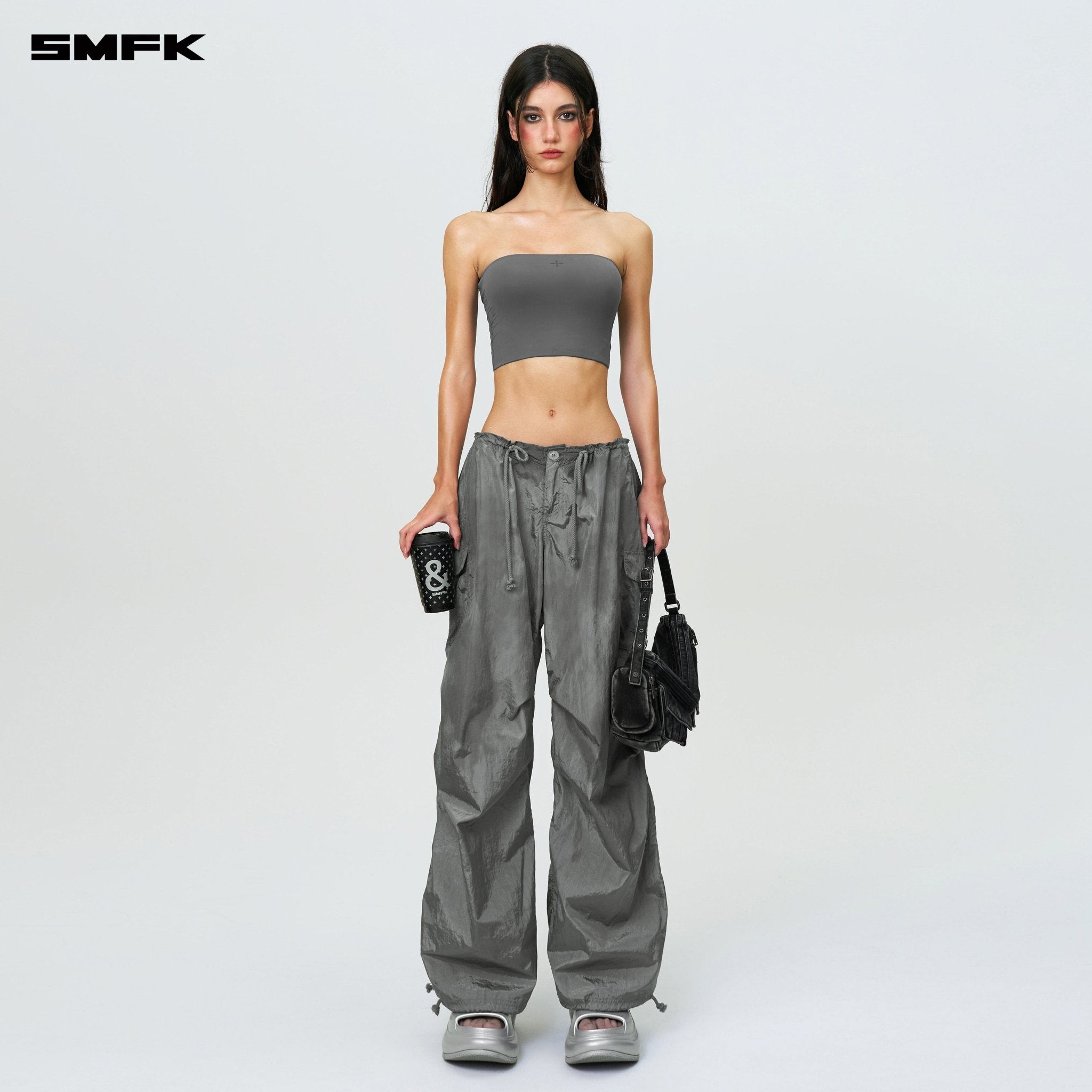 SMFK Compass Hug Skin Tube Top Dark Gray | MADAX