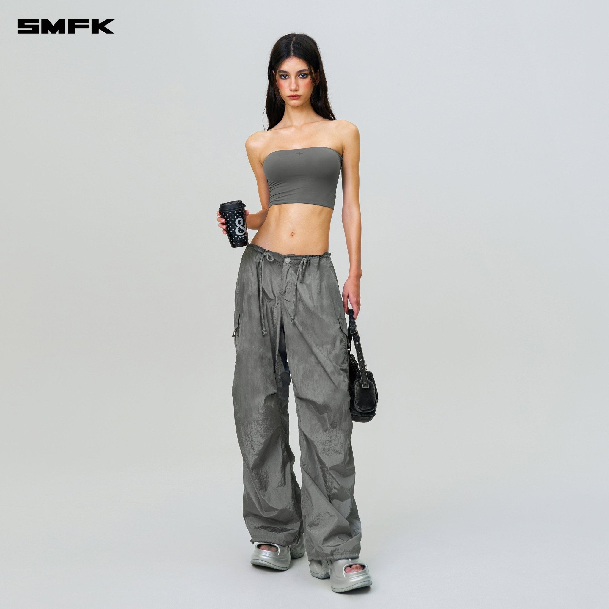 SMFK Compass Hug Skin Tube Top Dark Gray | MADAX