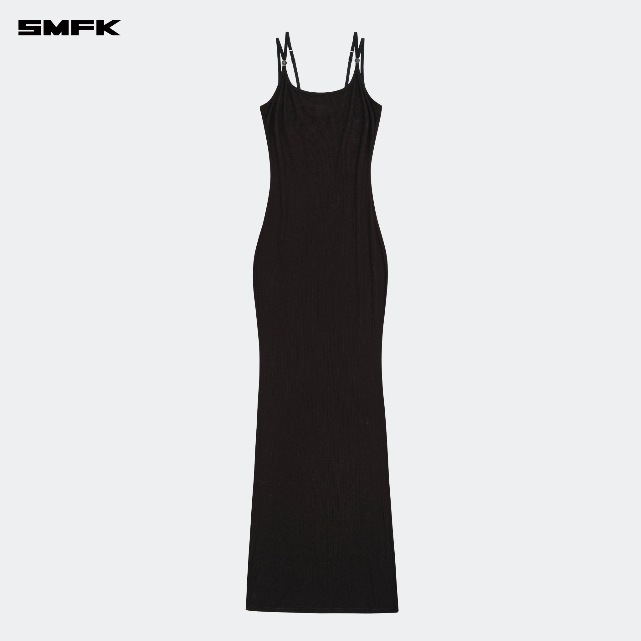 SMFK Compass Hug Slim Fit Long Dress Black | MADAX