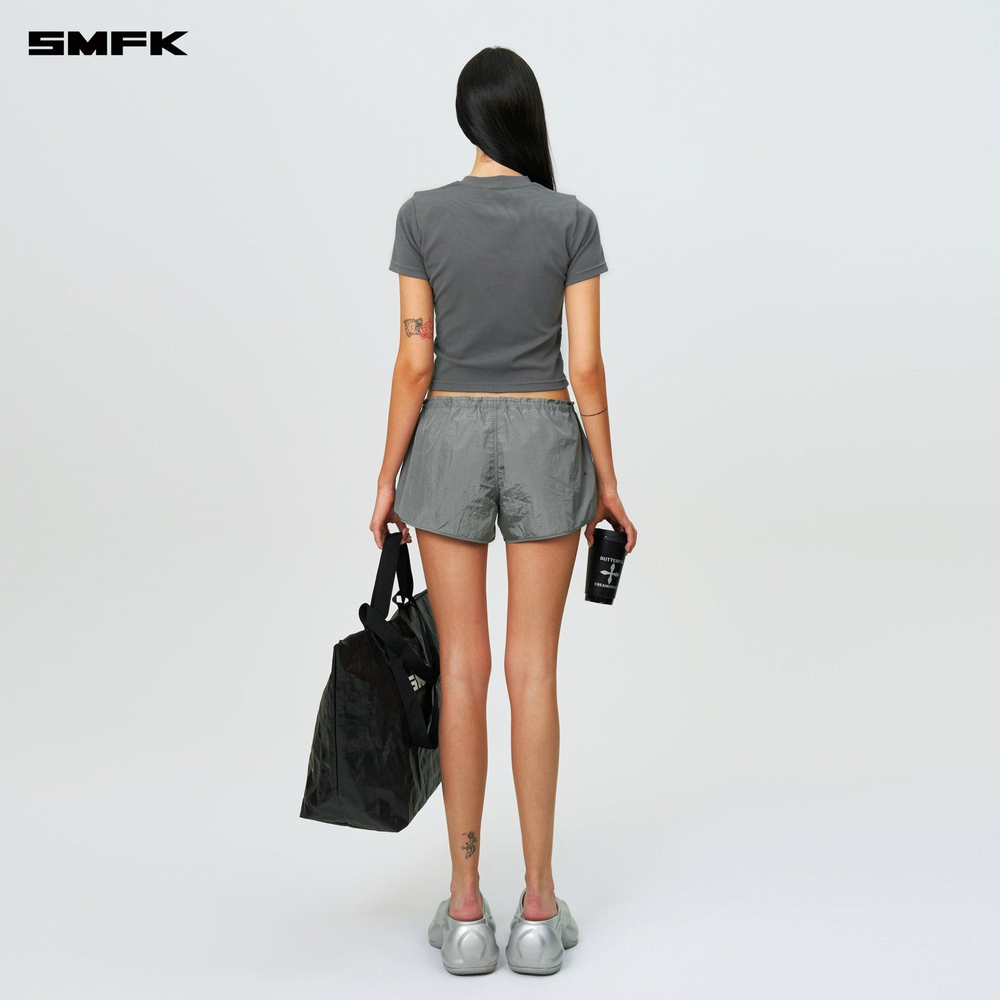 SMFK Compass Hug Slim Fit Tee Dark Gray | MADAX