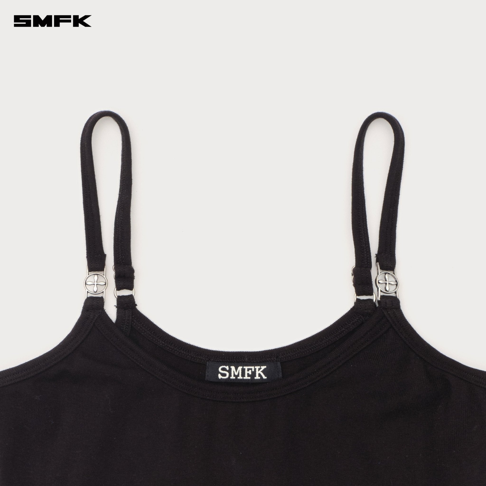 SMFK Compass Hug Sports Slim - fit Strap Top In Black | MADAX